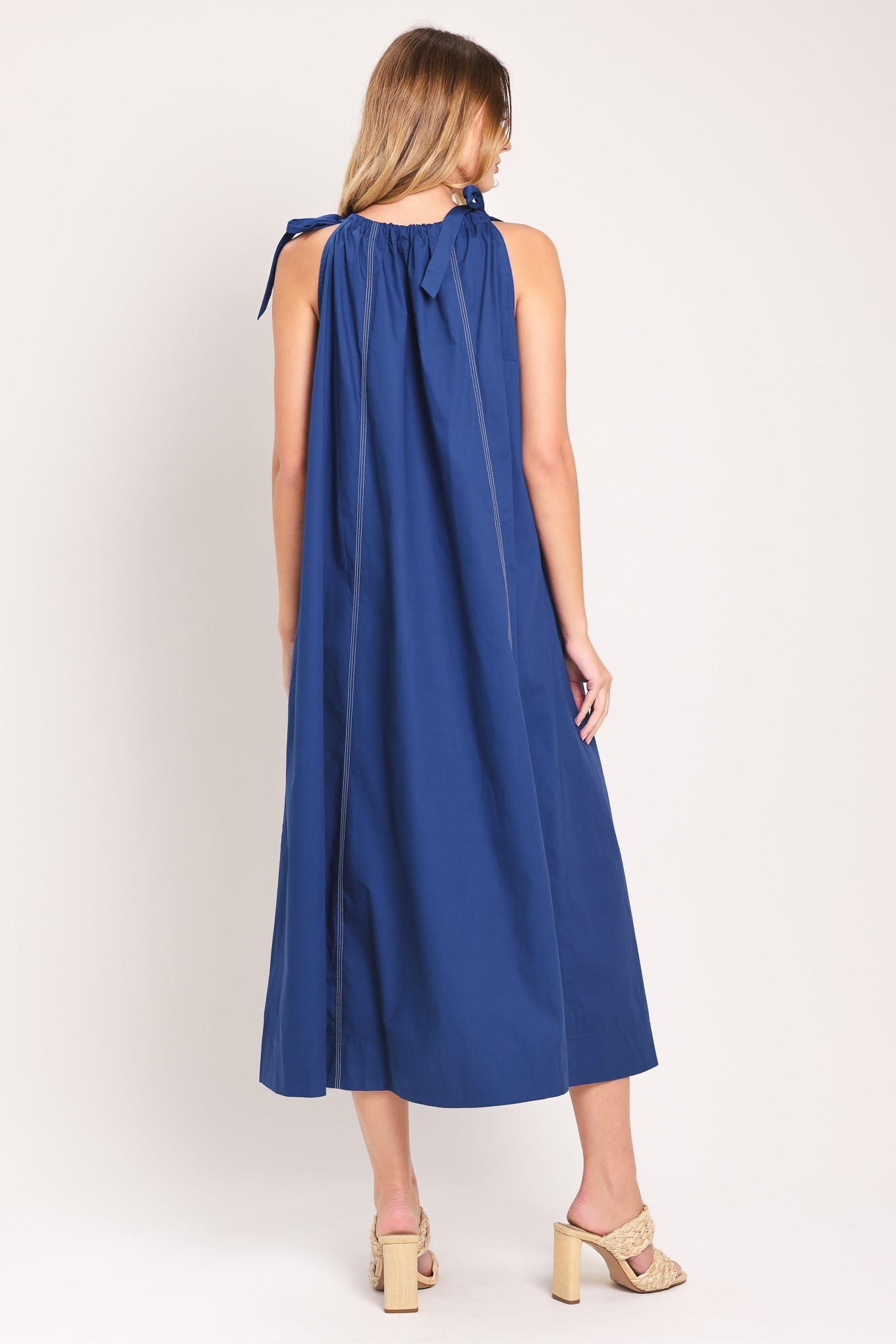 COASTAL EASE WOVEN MIDI DRESS by Flying Tomato at Shirley Shoppe
