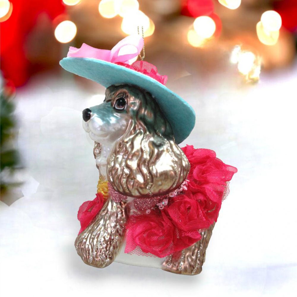 Cocker Spaniel w/Hat Ornament by December Diamonds by Quirks! at Shirley Shoppe
