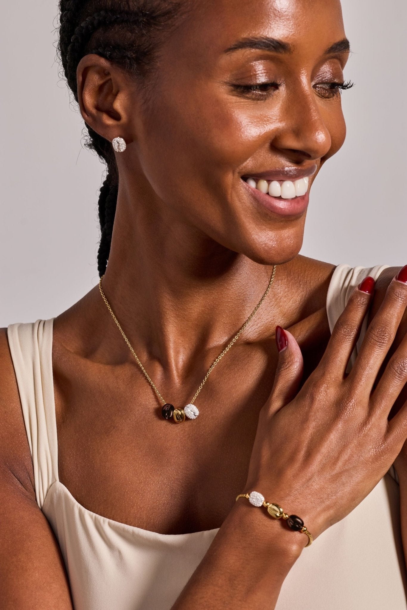 Coffee Bean 'Happiness, Wealth, Health' Engraved Pendant Necklace by ALEX AND ANI at Shirley Shoppe