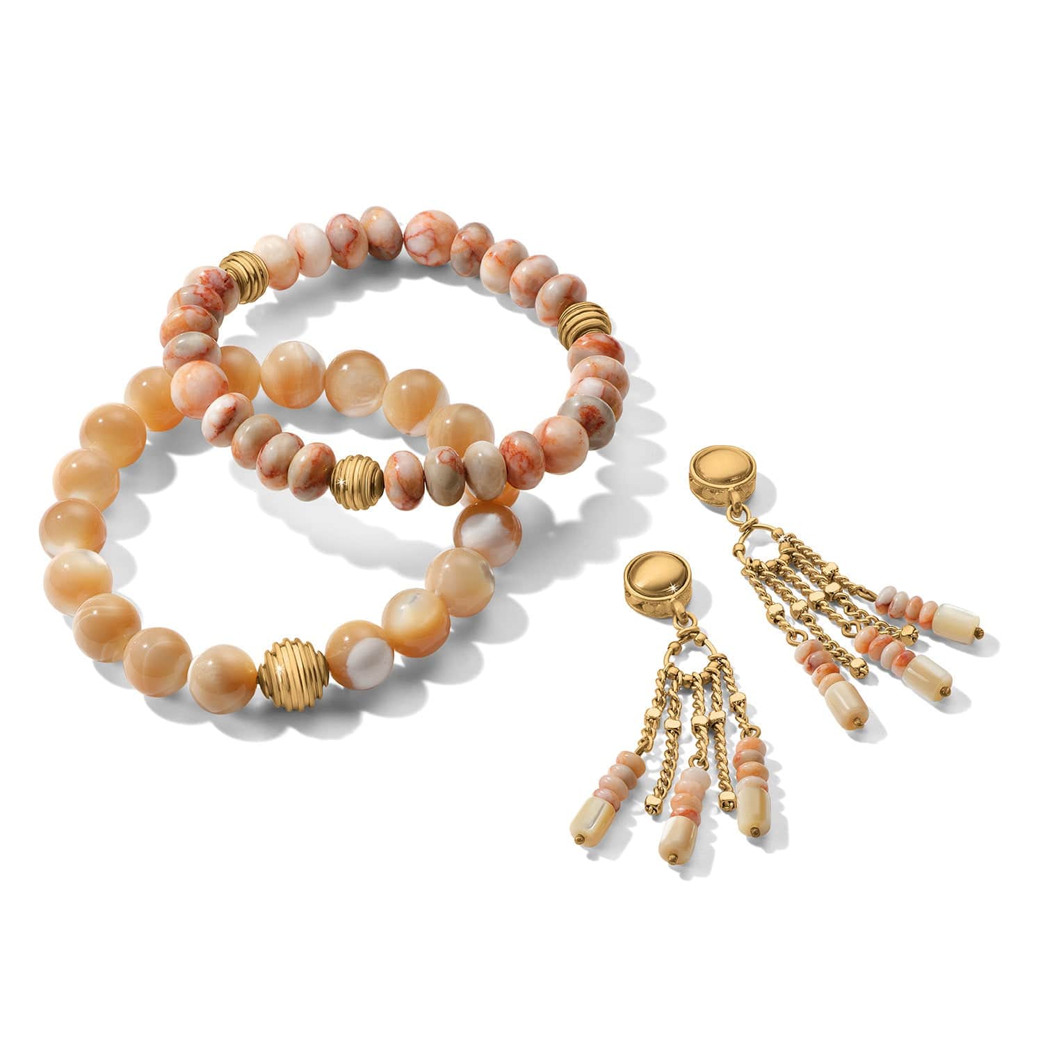 Contempo Nuevo Rosado Mother Of Pearl Stretch Bracelet