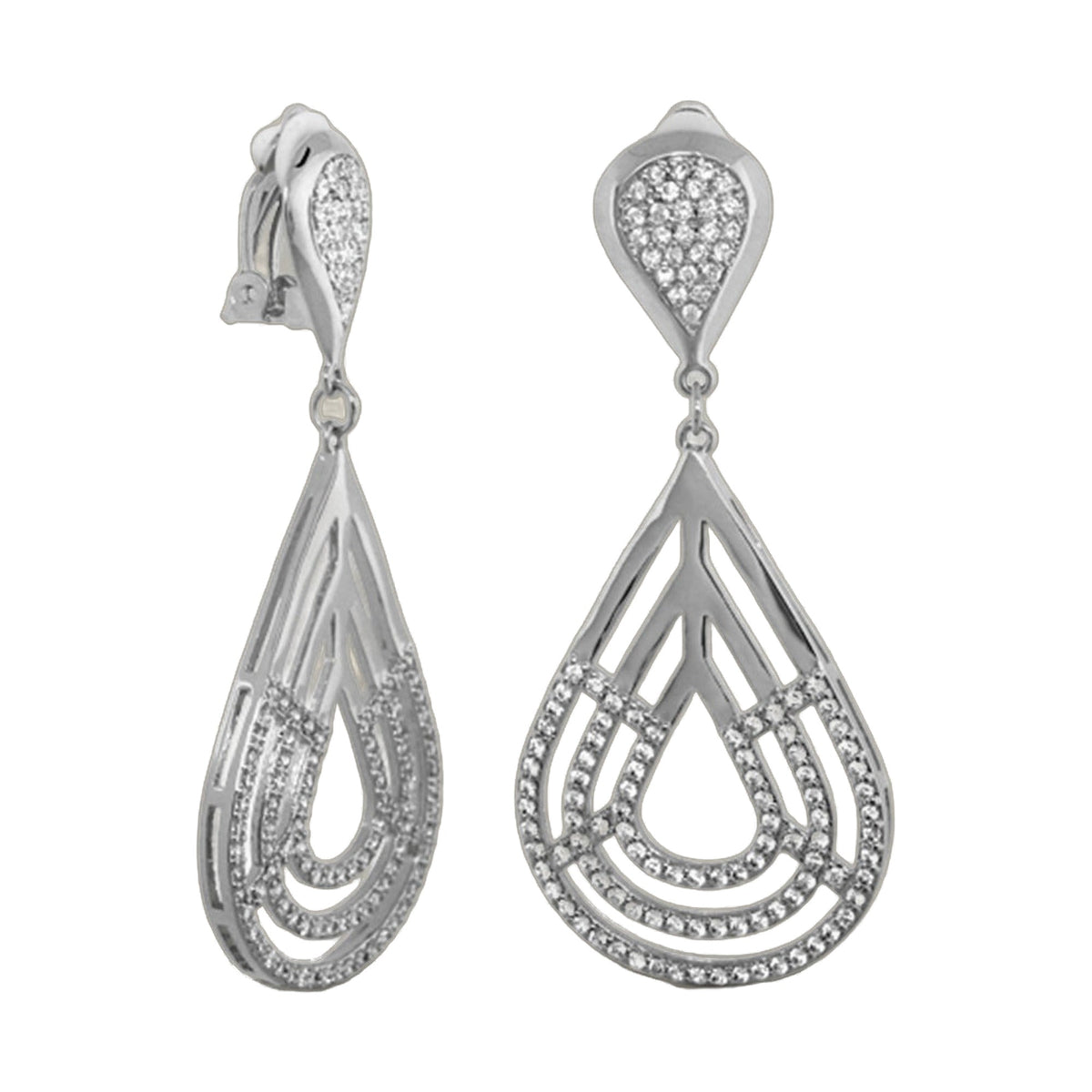 Orbital — Pavé Teardrop Clip