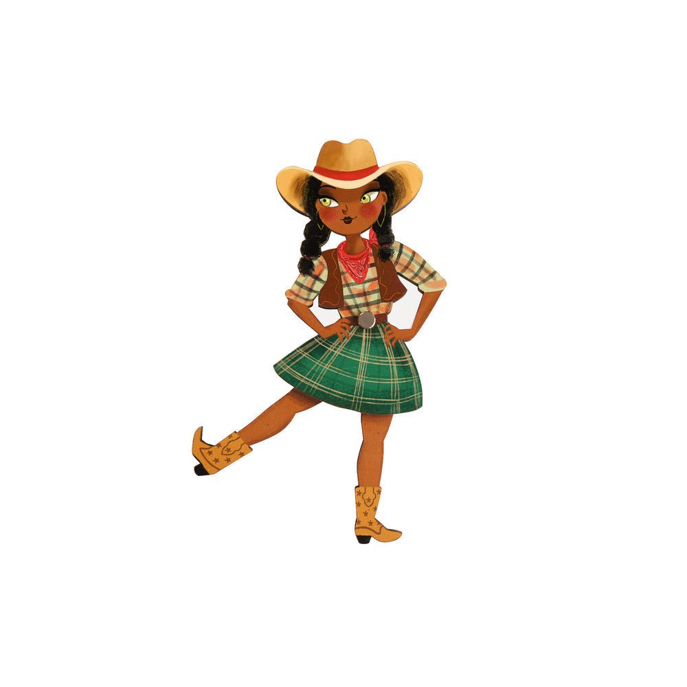 Country girl dancing Brooch by Laliblue by Quirks! at Shirley Shoppe