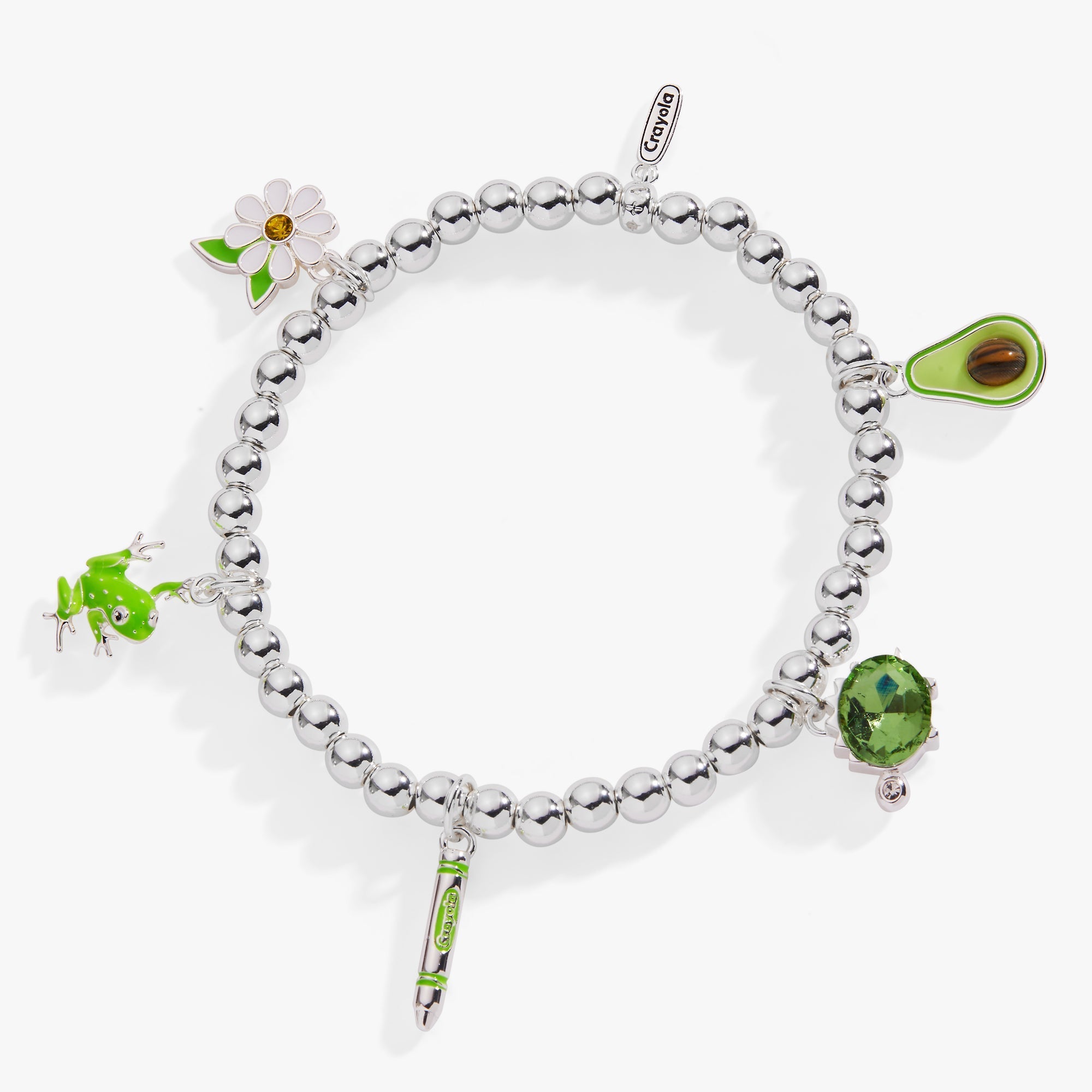 Crayola Fan Favorites Forest Green Charm Stretch Bracelet by ALEX AND ANI at Shirley Shoppe