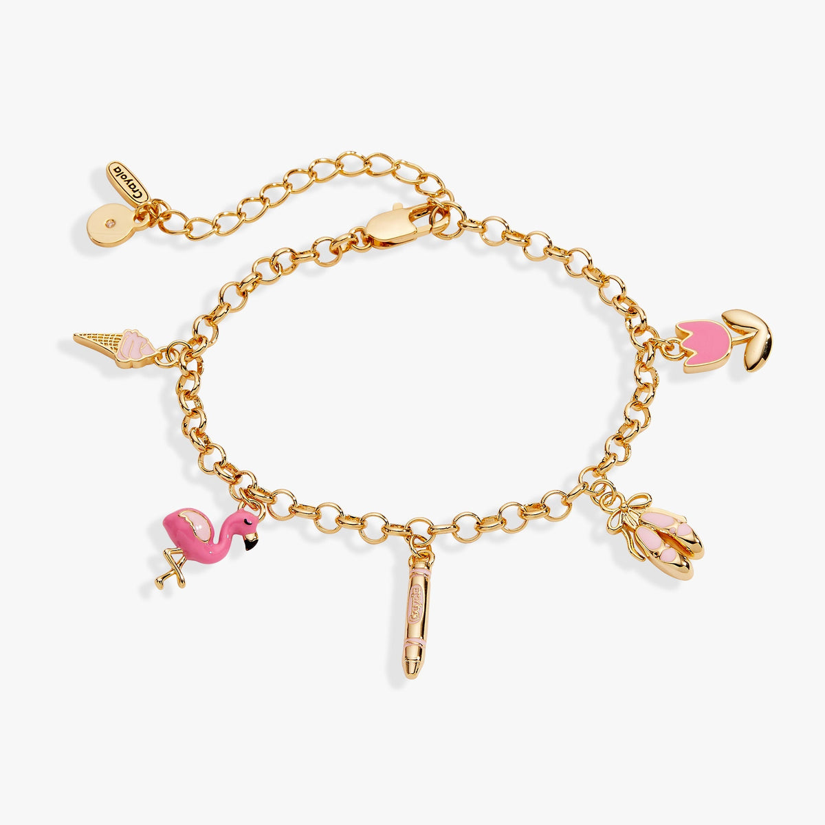 Crayola Fan Favorites Tickle Me Pink Charm Bracelet by ALEX AND ANI at Shirley Shoppe