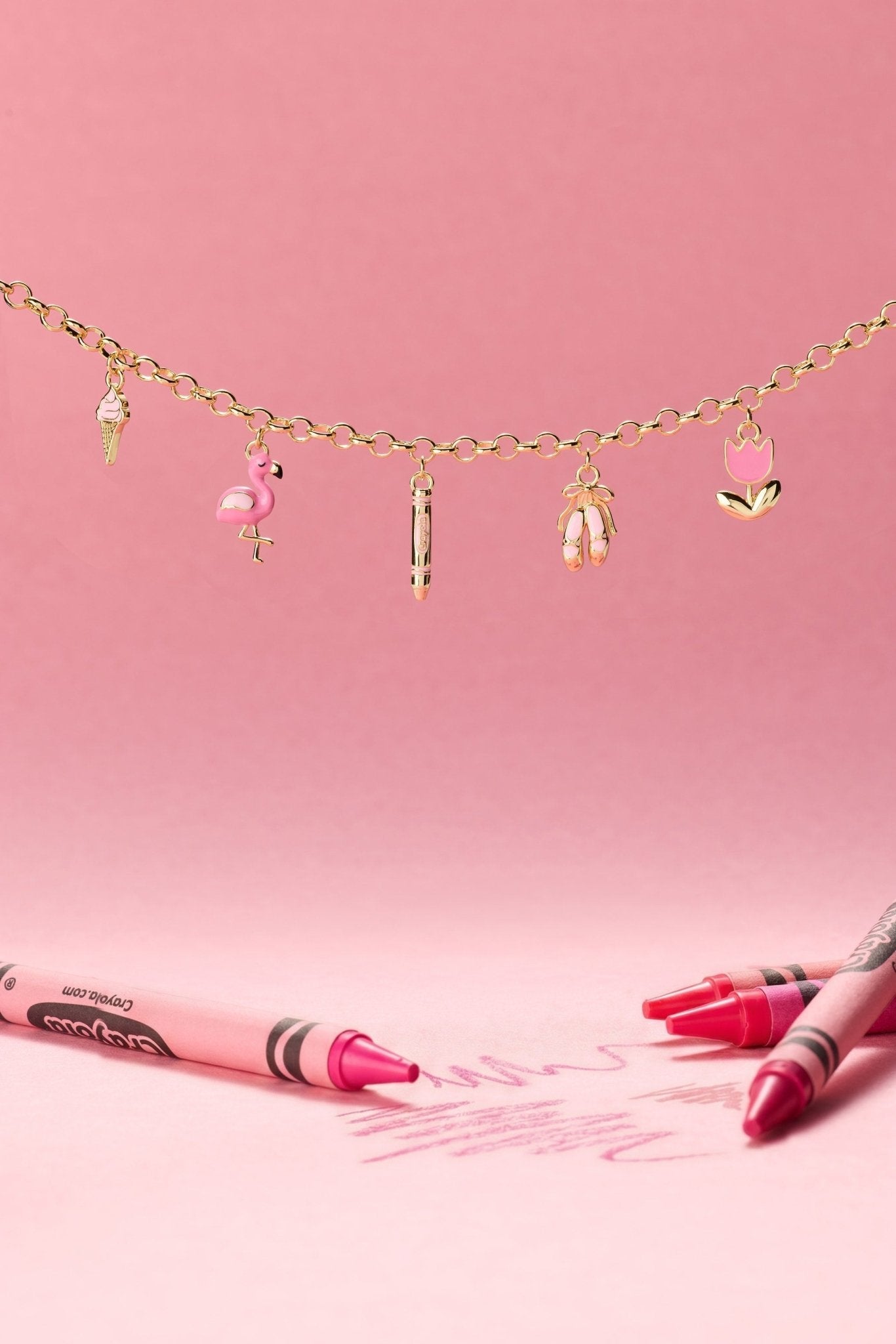 Crayola Fan Favorites Tickle Me Pink Charm Bracelet by ALEX AND ANI at Shirley Shoppe