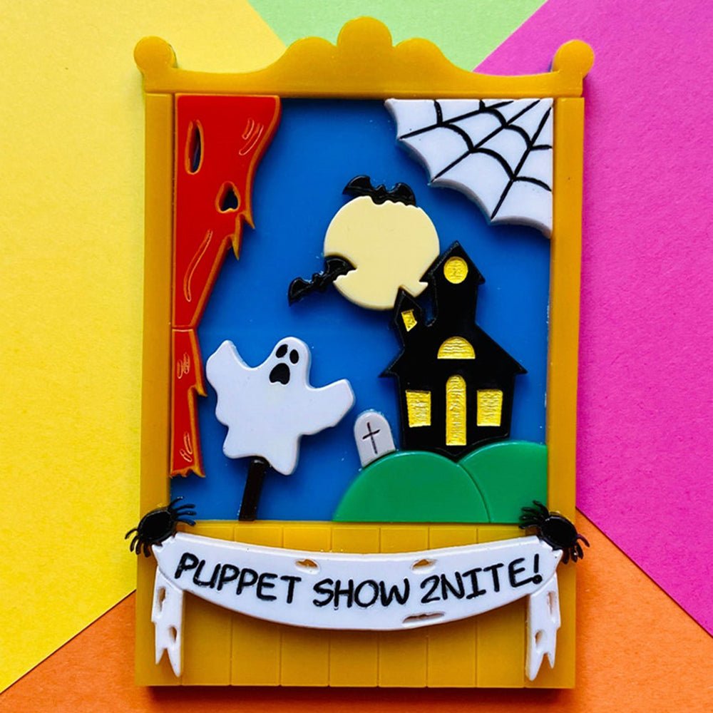 Creepy Funfair Collection - Scary Puppet Show Acrylic Brooch by Makokot Design by Quirks! at Shirley Shoppe