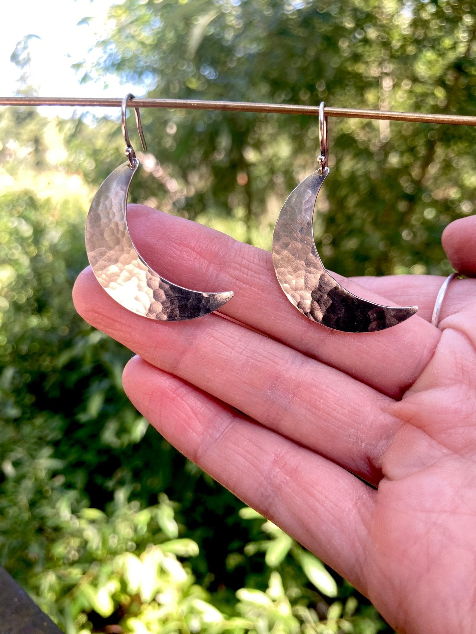 Crescent Moon Earrings in Sterling Silver | Moon Phase Earrings by Alison Morse at Shirley Shoppe