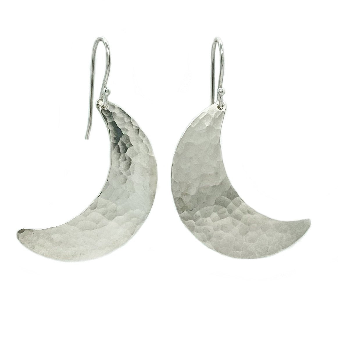 Crescent Moon Earrings in Sterling Silver | Moon Phase Earrings by Alison Morse at Shirley Shoppe