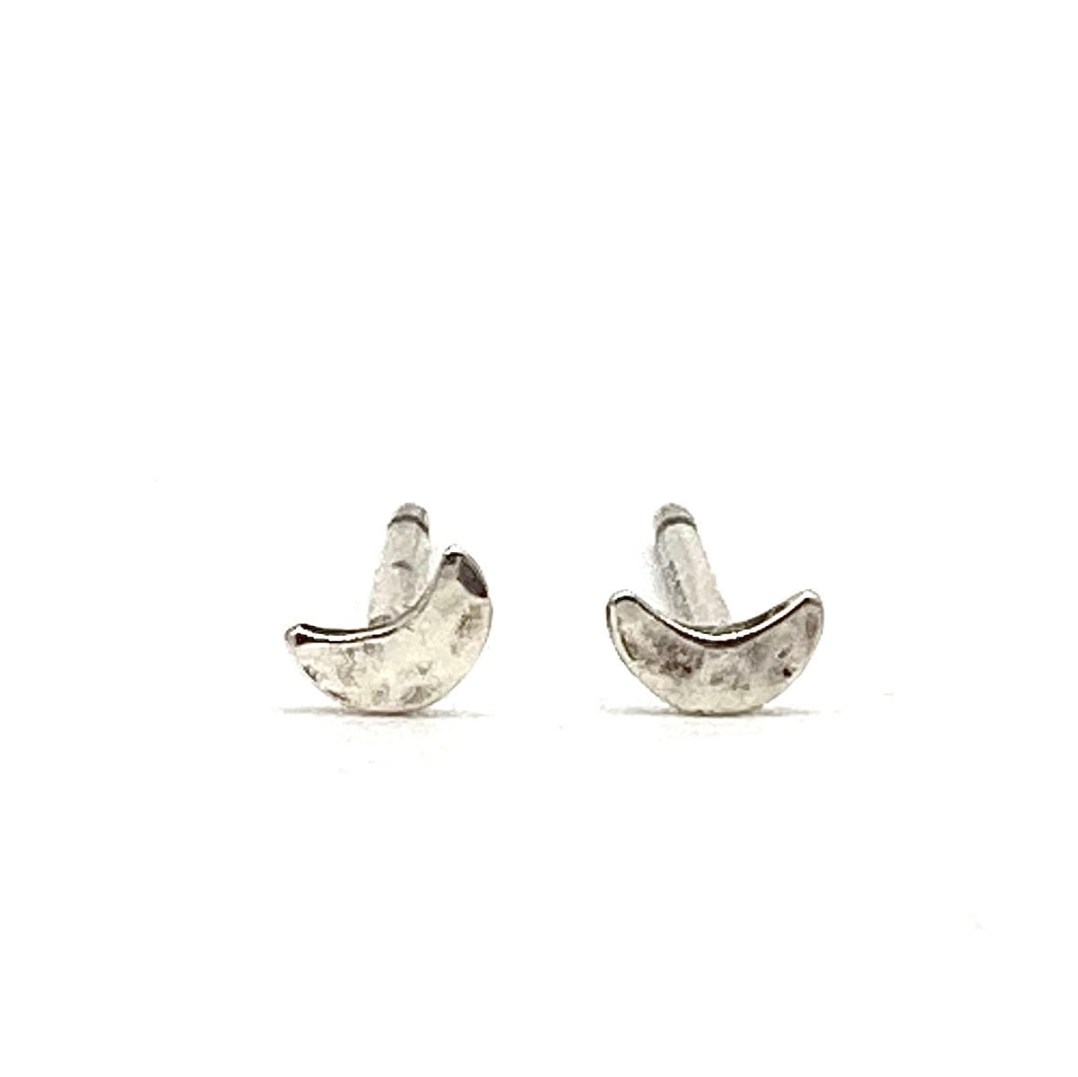Crescent Moon Stud Earrings in Sterling Silver | Moon Phase Earrings by Alison Morse at Shirley Shoppe