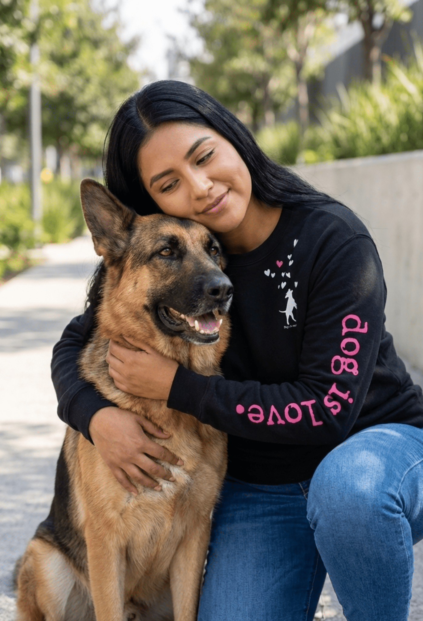 Crewneck Fleece: Dog is Love (Black) by Dog is Good at Shirley Shoppe