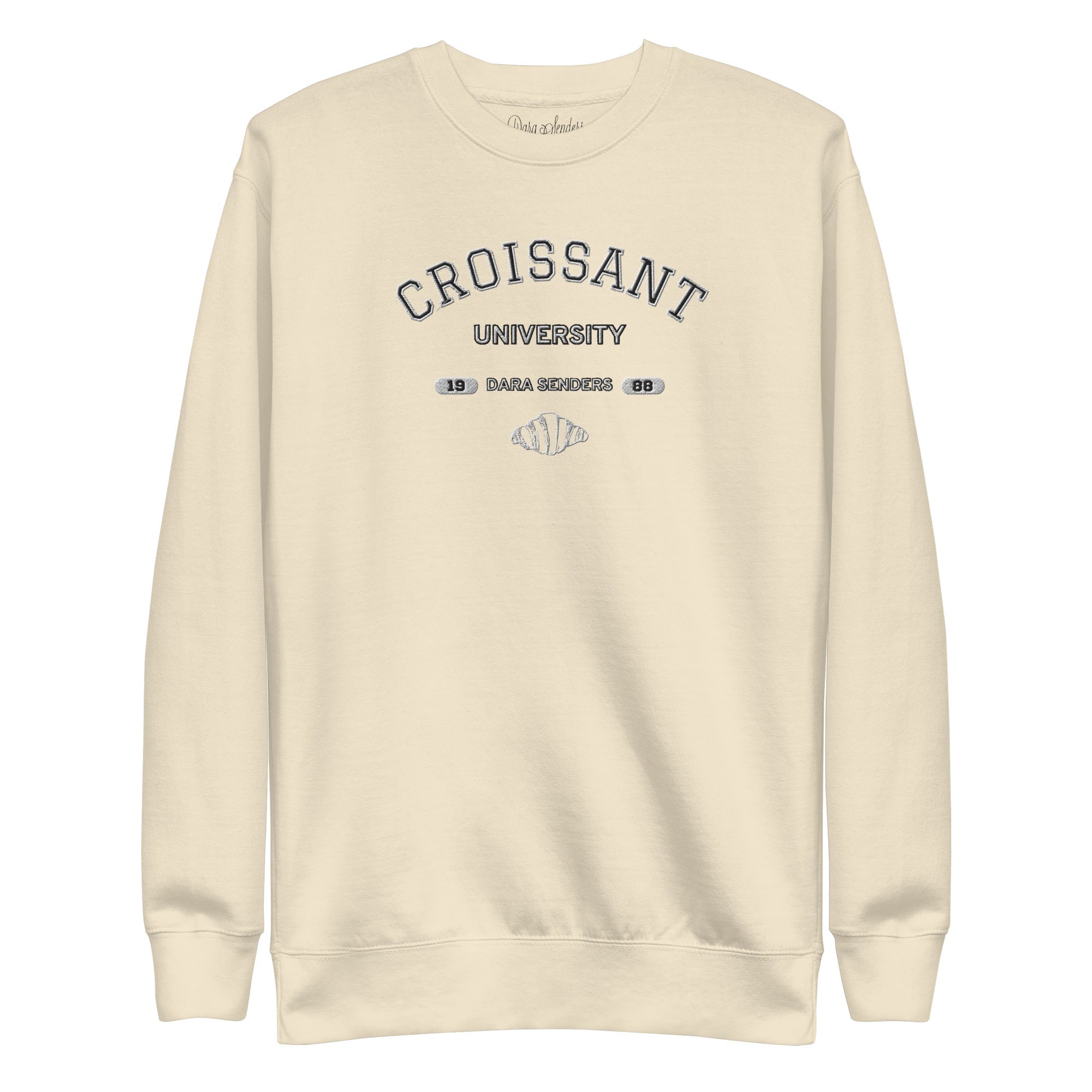 CROISSANT UNIVERSITY SWEATSHIRT by DARA SENDERS at Shirley Shoppe