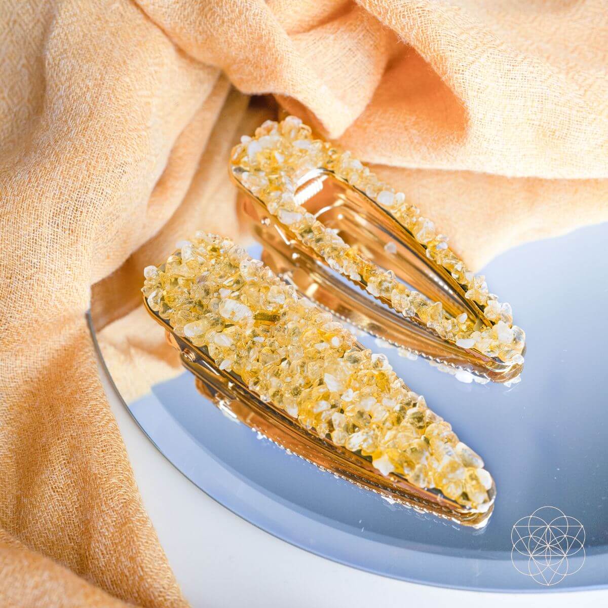 Crown of Prosperity - Citrine Hair Clips (2 pieces) by Conscious Items at Shirley Shoppe