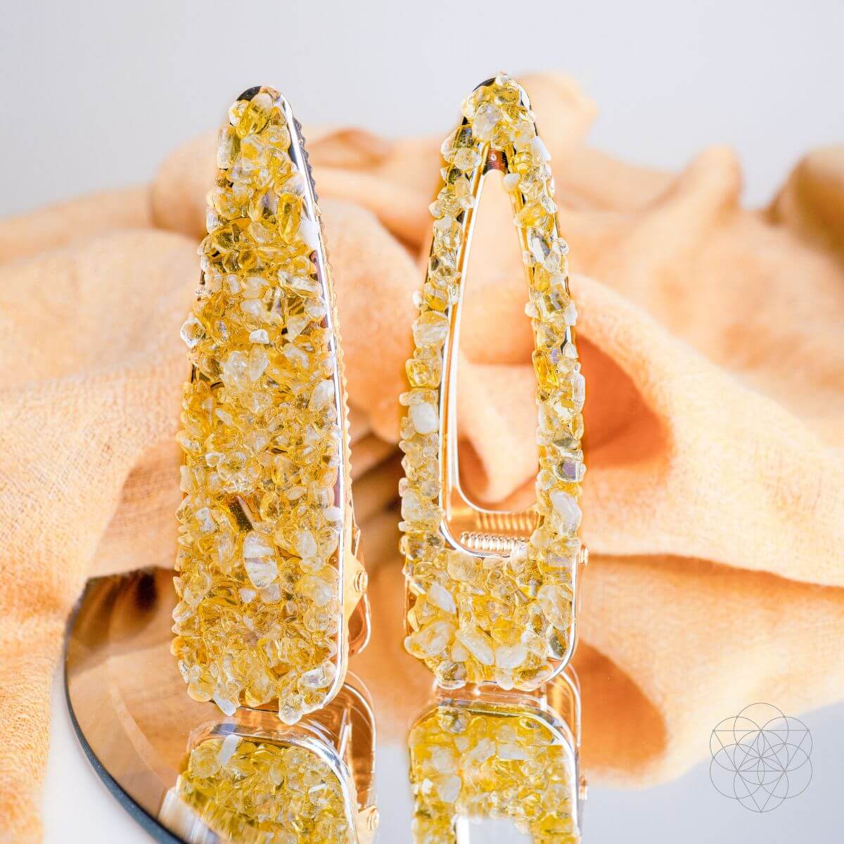 Crown of Prosperity - Citrine Hair Clips (2 pieces) by Conscious Items at Shirley Shoppe