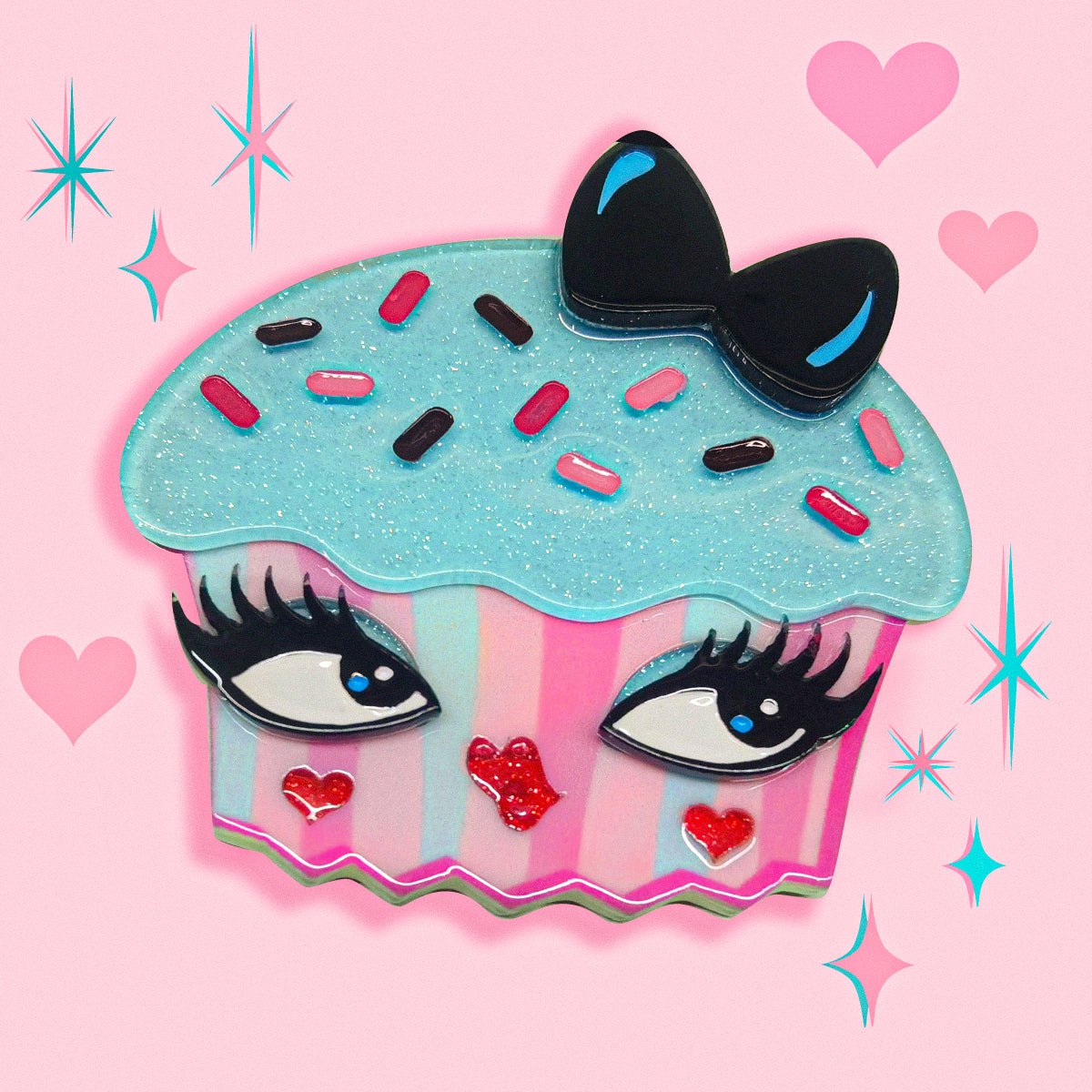Cupcake Cutie Brooch by Miss Fluff x Lipstick & Chrome by Quirks! at Shirley Shoppe