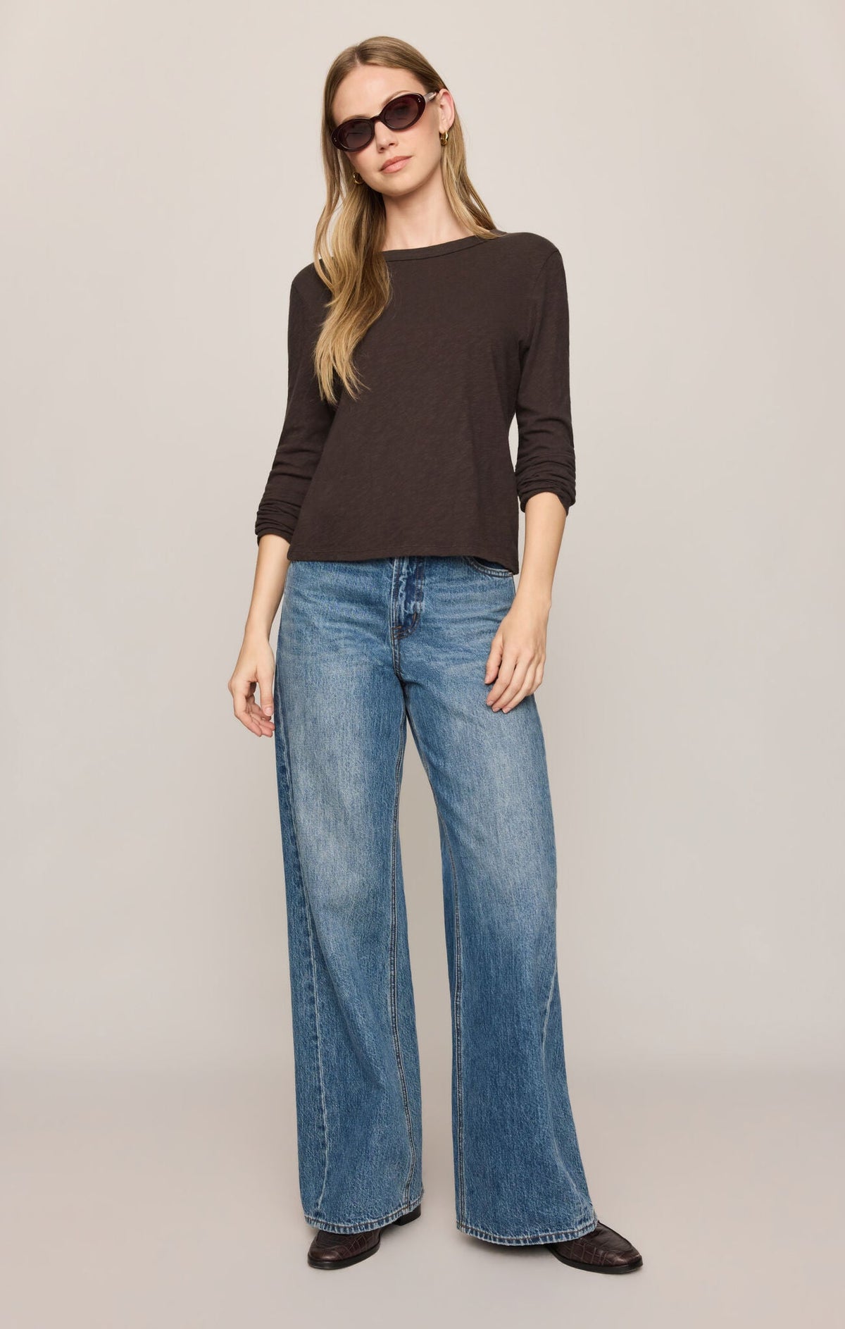 Junie L/S Tee in Cocoa Bean