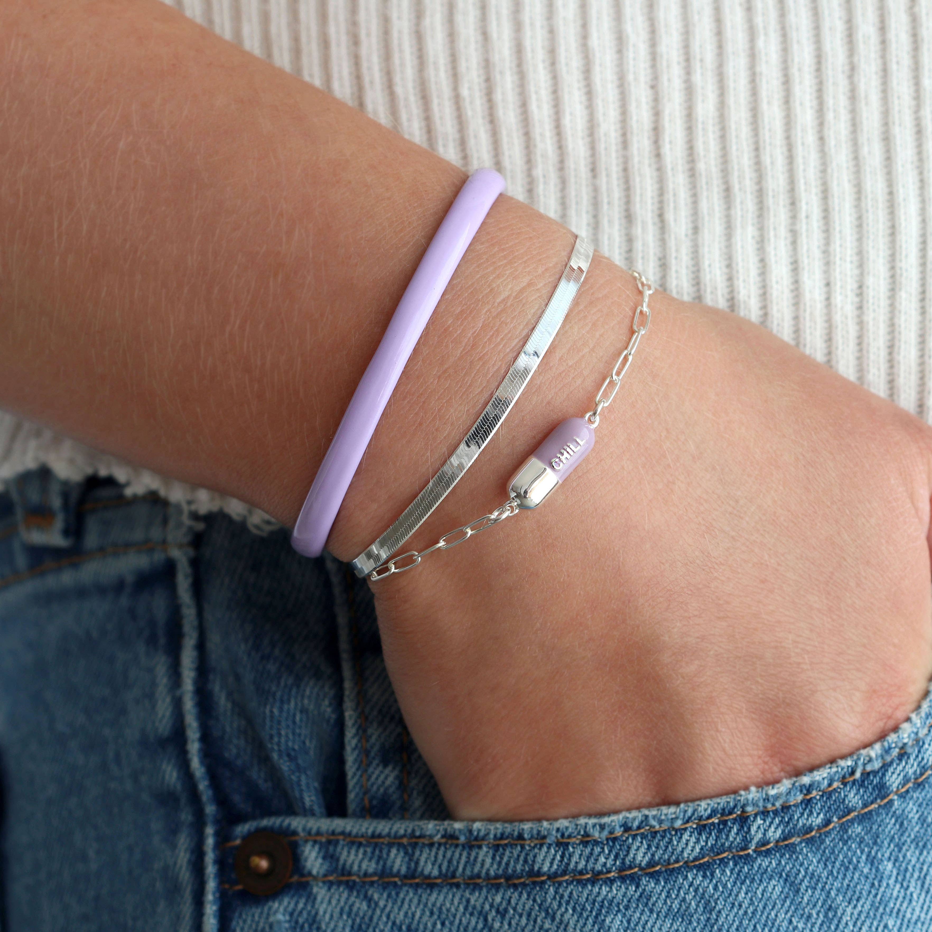 Kris Nations - Chill Pill Charm Bracelet 18K Gold Vermeil | Sterling Silver Charm Gold Filled | Sterling Silver Drawn Cable Chain Multiple Colors Lobster Clasp Nickel Free Ships from CA