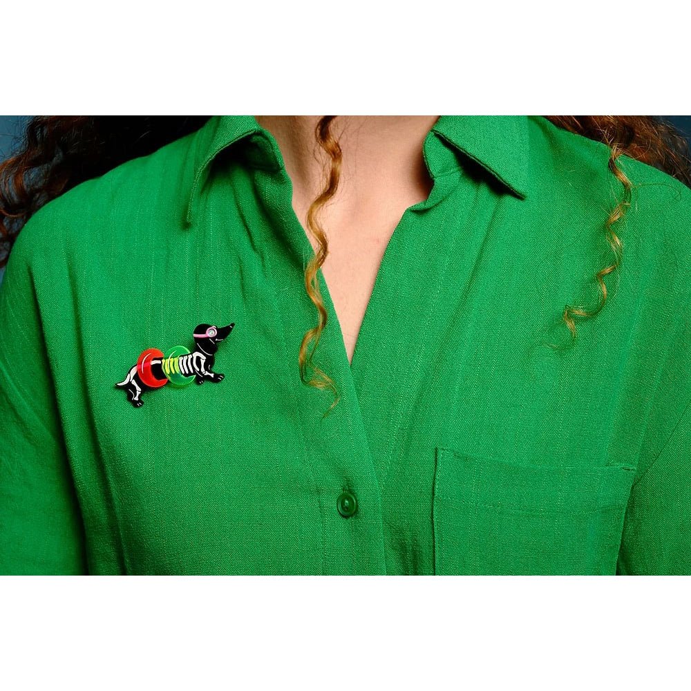 Dachshund Brooch with Floats by Laliblue by Quirks! at Shirley Shoppe