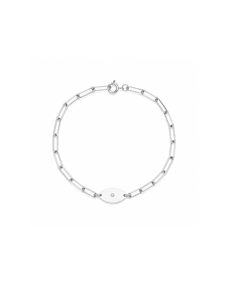 Dani Evil Eye Diamond Paperclip Bracelet | Anklet