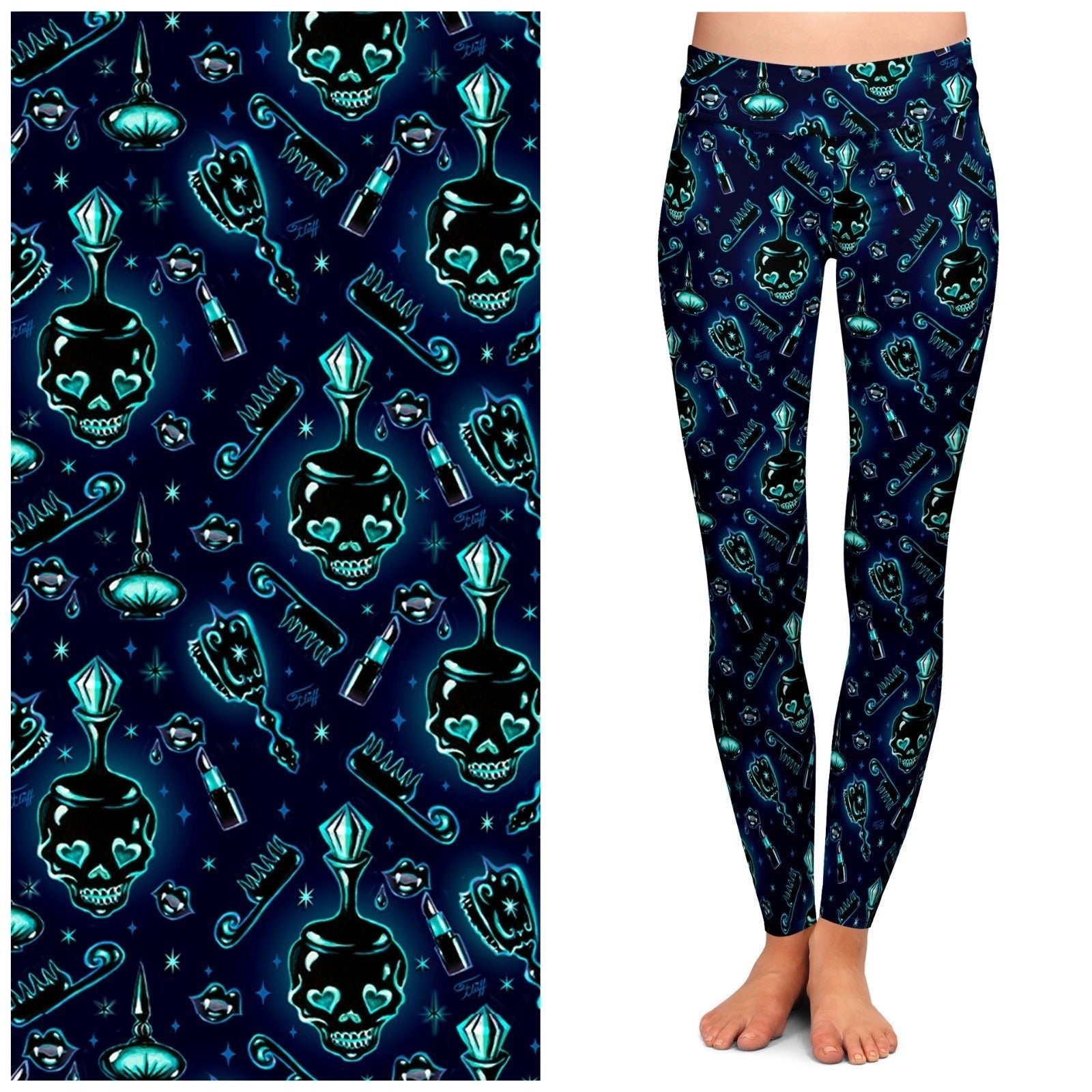 "Dark Desire" Leggings by Miss Fluff x Lipstick & Chrome by Quirks! at Shirley Shoppe