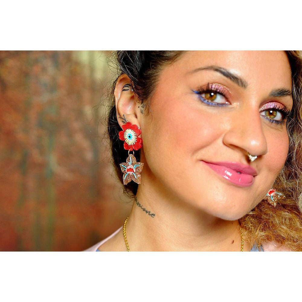 Dark Flowers Earrings by Laliblue by Quirks! at Shirley Shoppe
