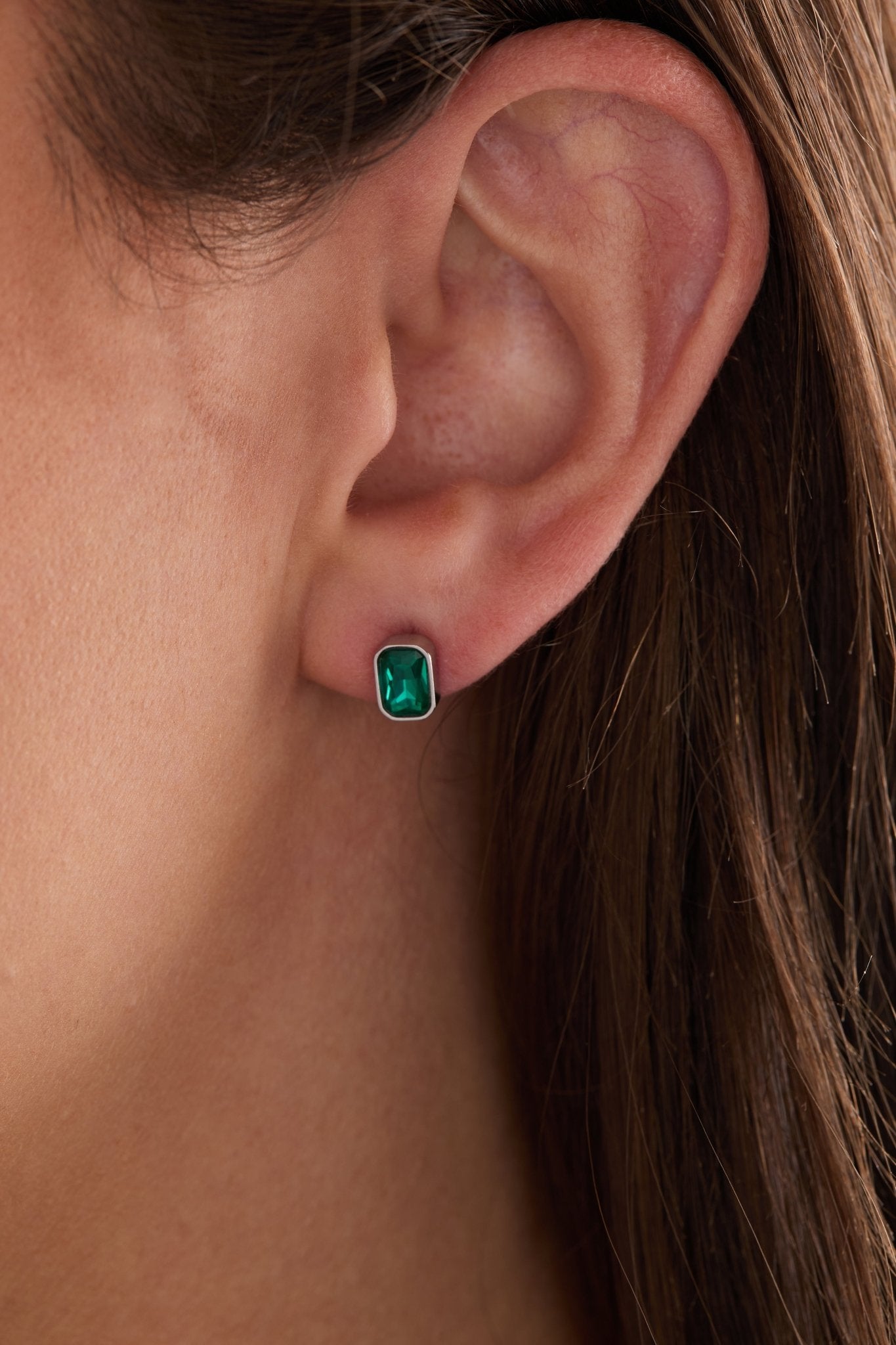 December Emerald - Cut Birthstone Stud Earrings by ALEX AND ANI at Shirley Shoppe