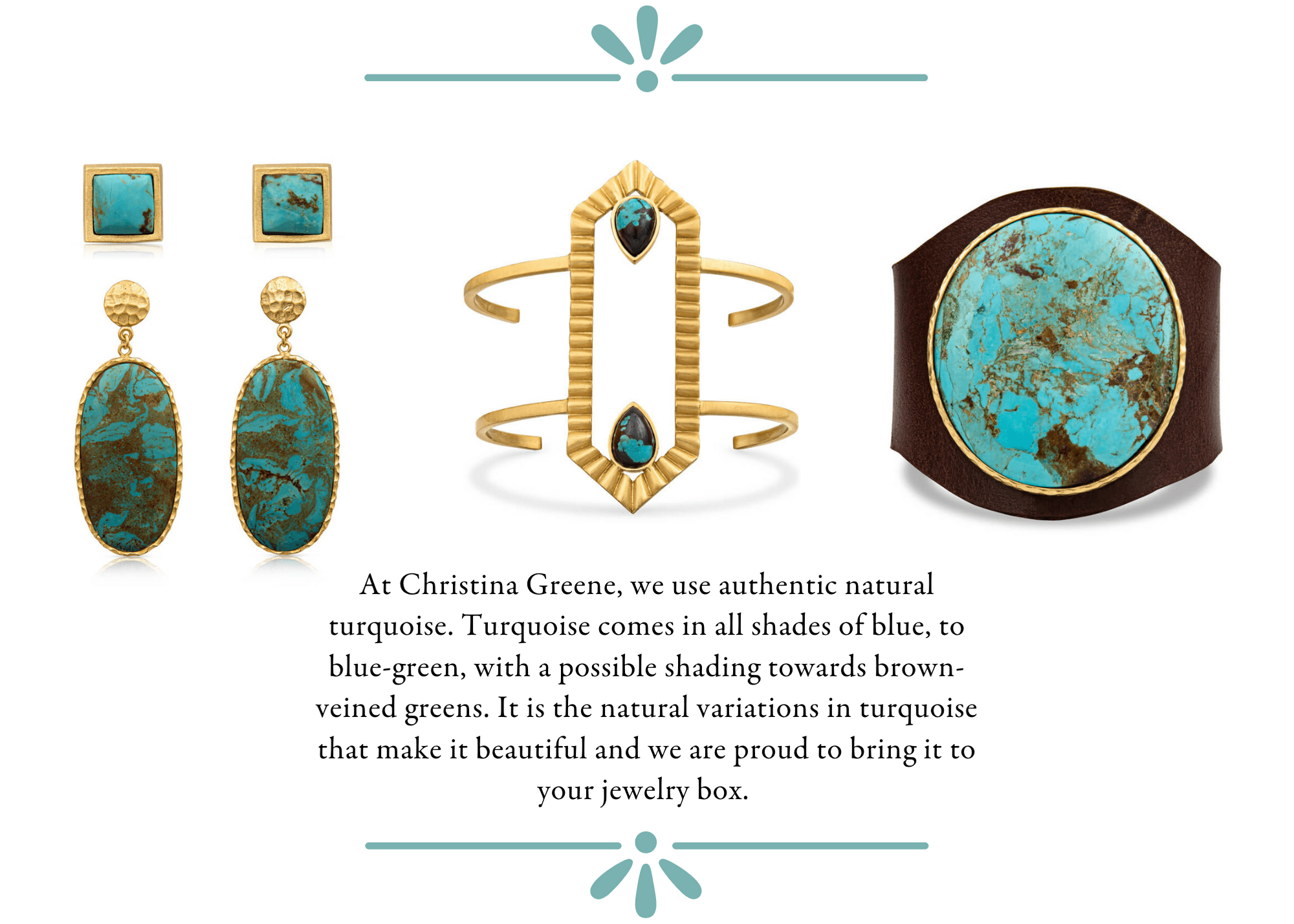Deco Ovate Earring - Turquoise by Christina Greene at Shirley Shoppe