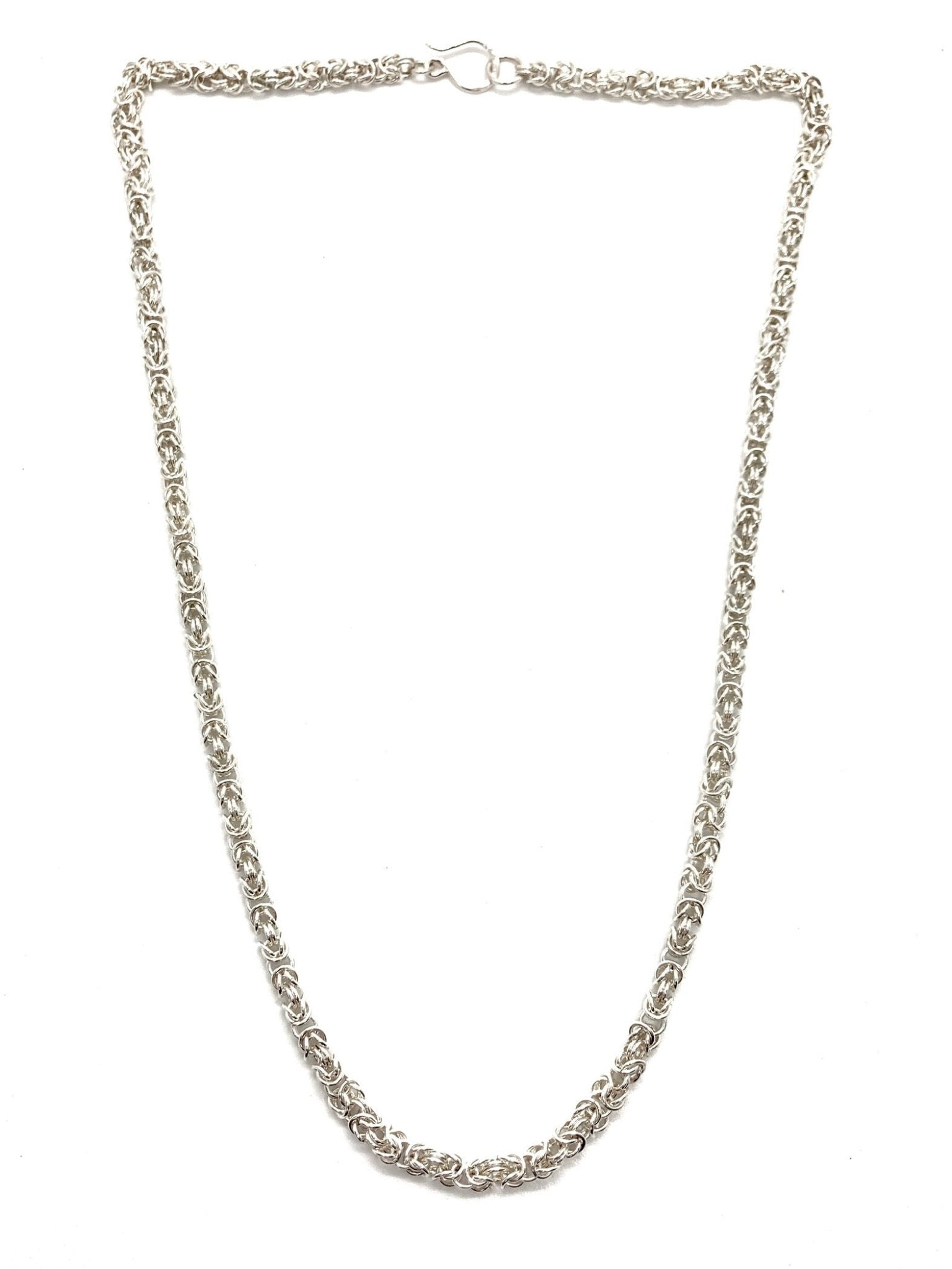 Delicate Byzantine Chainmaille Necklace in Silver by Alison Morse at Shirley Shoppe