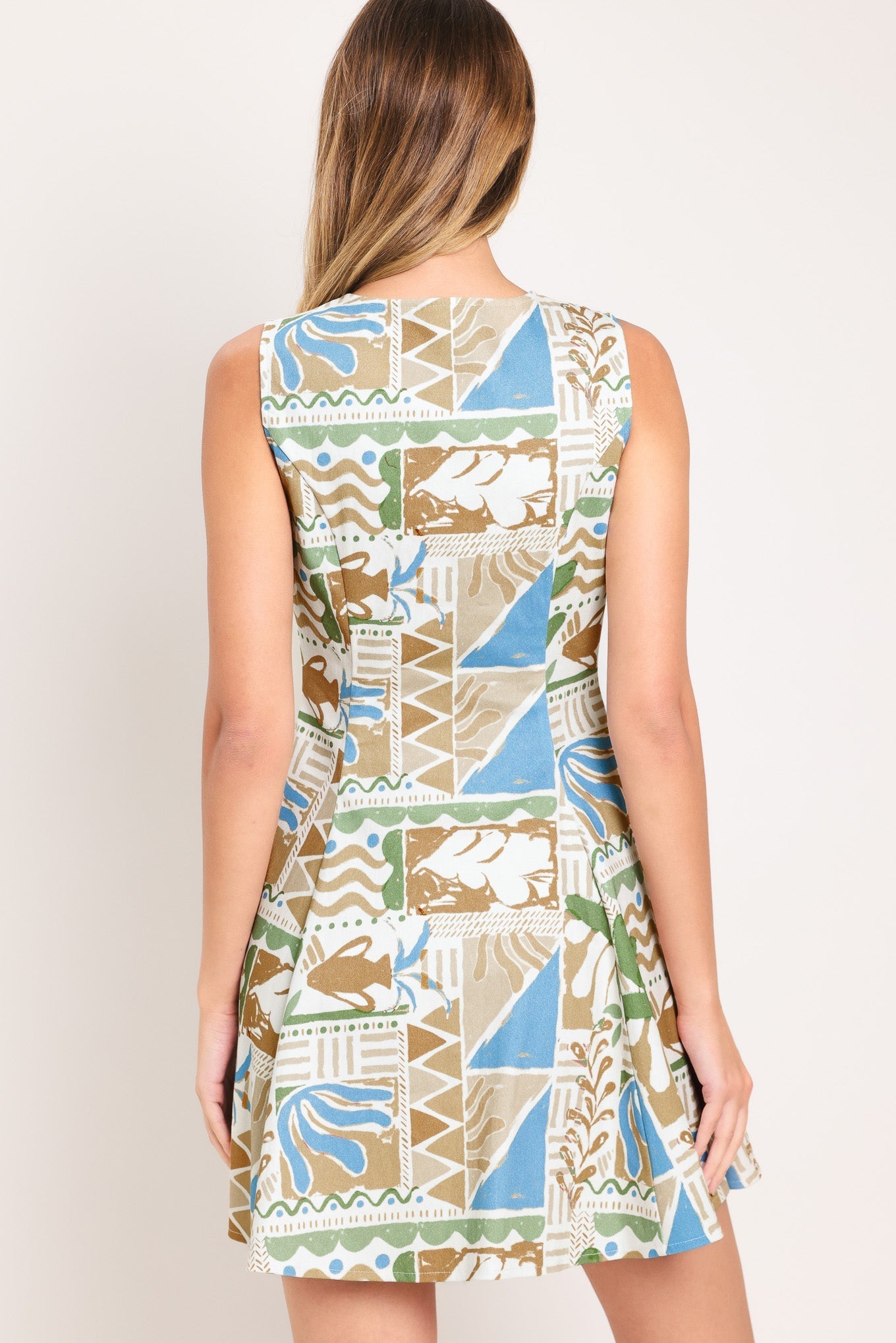 DESERT MOSAIC WOVEN MINI DRESS by Flying Tomato at Shirley Shoppe