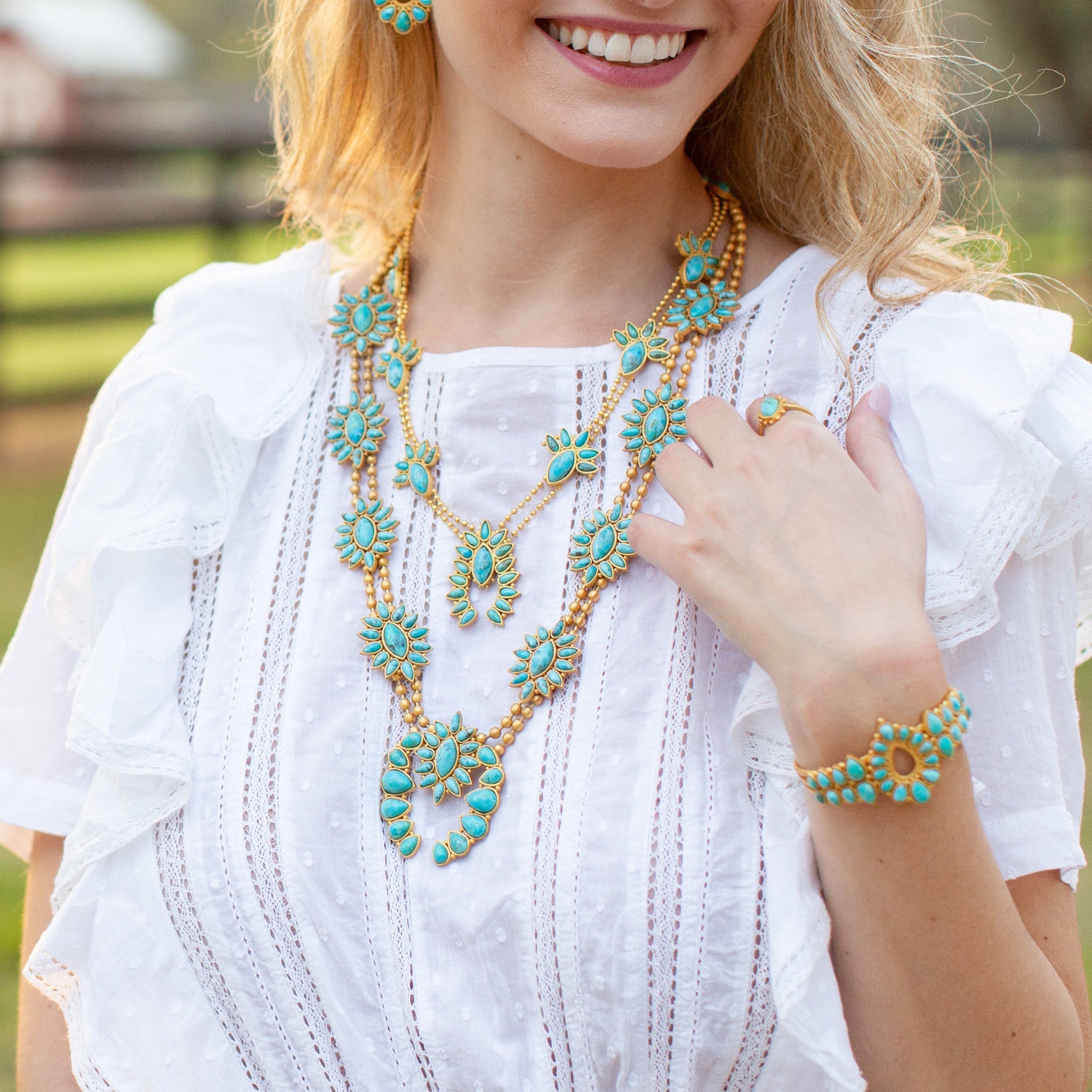 Desert Squash Blossom Necklace by Christina Greene at Shirley Shoppe