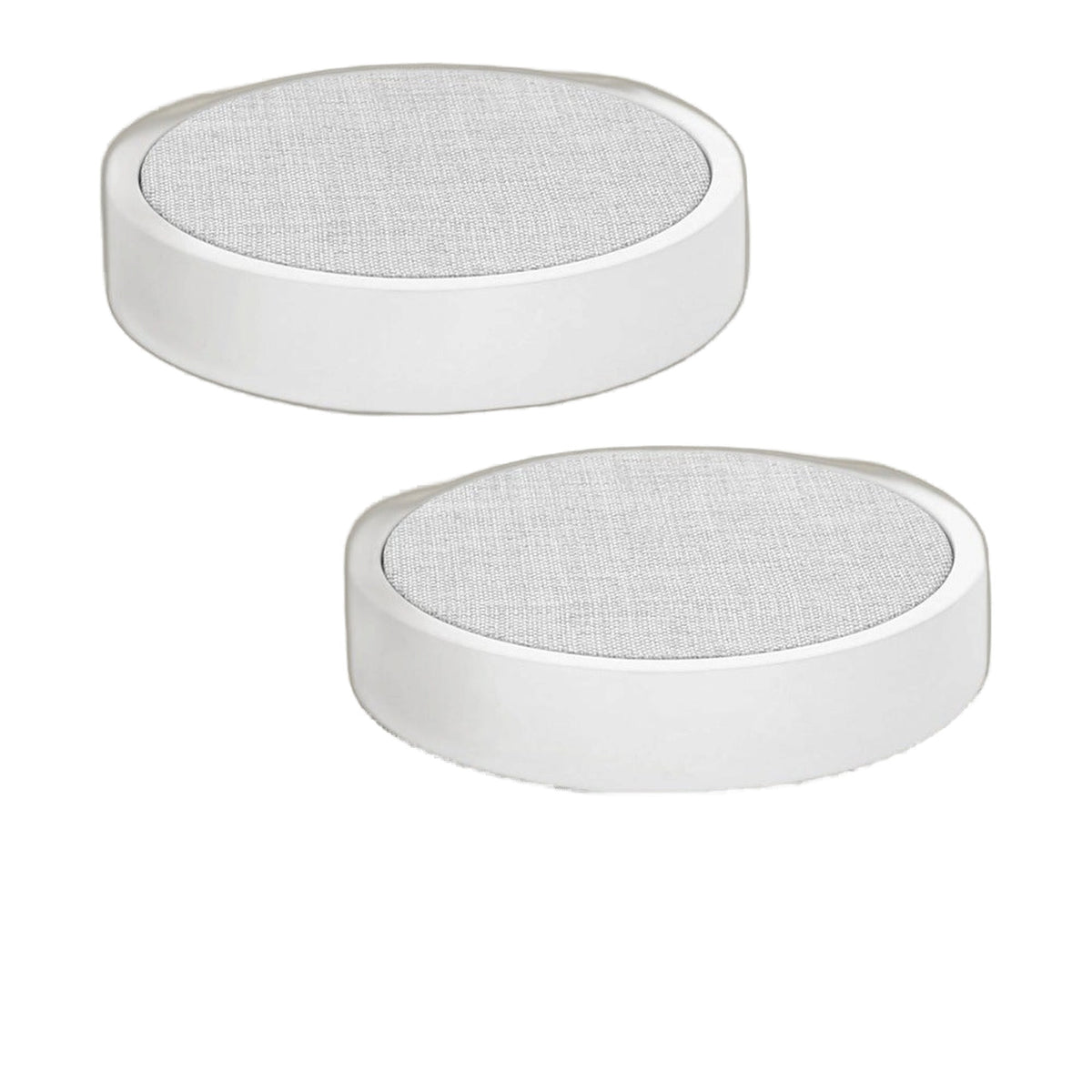 Round Jewelry Display Gray Linen and White Mdf Base - Set
