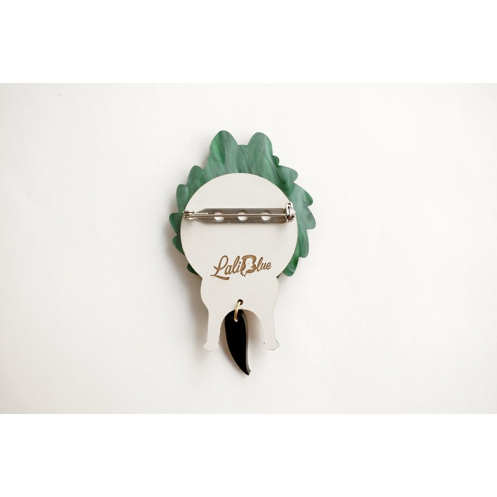 Dog in A Christmas Wreath Brooch by Laliblue by Quirks! at Shirley Shoppe
