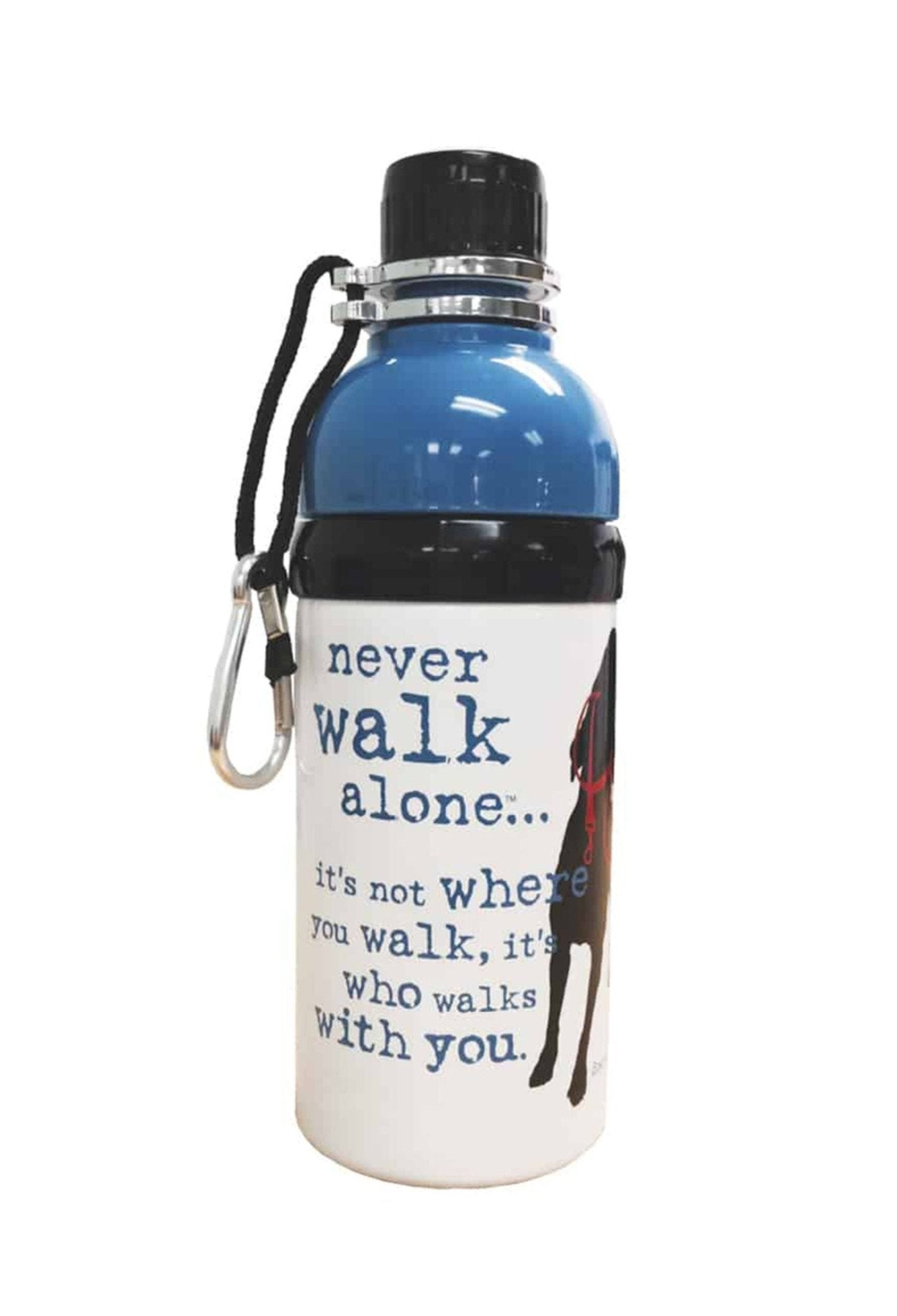 Dog Water Bottle: Never Walk Alone by Dog is Good at Shirley Shoppe