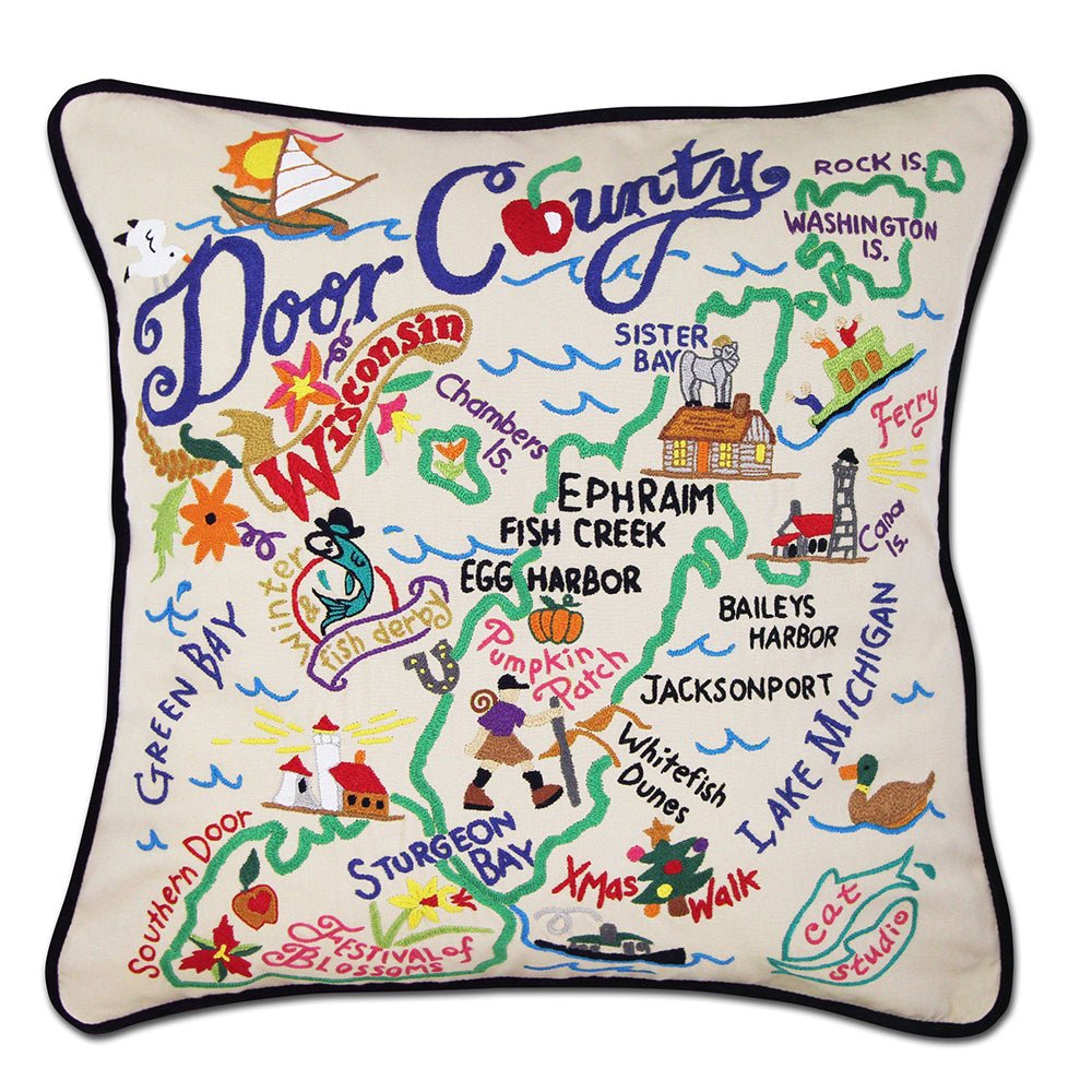 Door County Hand - Embroidered Pillow by Quirks! at Shirley Shoppe