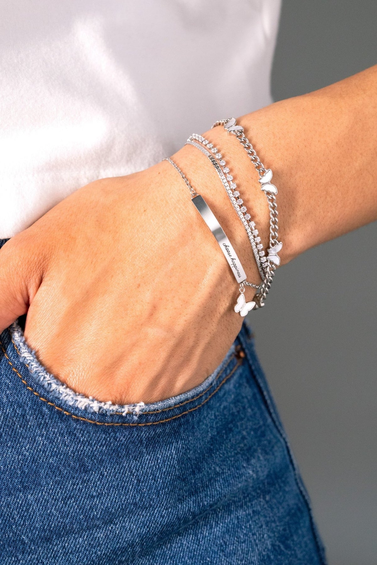 Double Strand Crystal Tennis Chain Bracelet by ALEX AND ANI at Shirley Shoppe