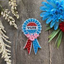 Use Your VOTE Brooch by PolyPaige x Lipstick & Chrome — Vintage Civic Engagement Acrylic Pin