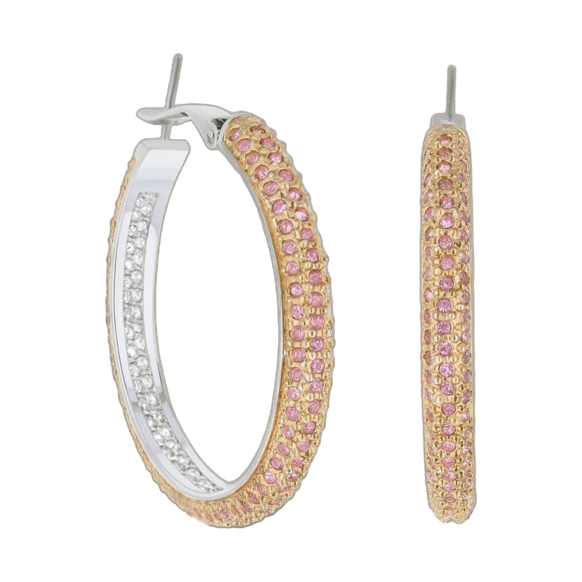 Pave Hoop Earrings — French Clip