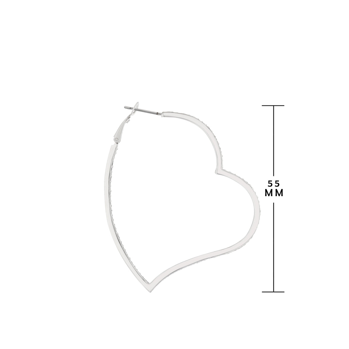 Pave Heart Hoop Earrings