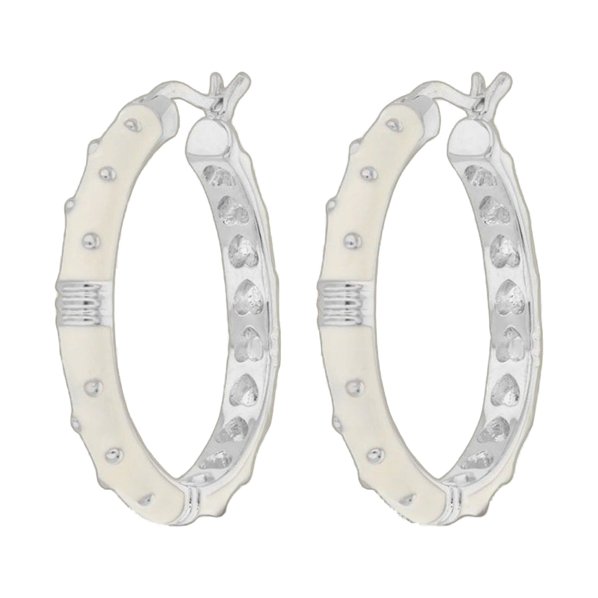 Polka Dot Earrings — Ribbed Clip Hoop
