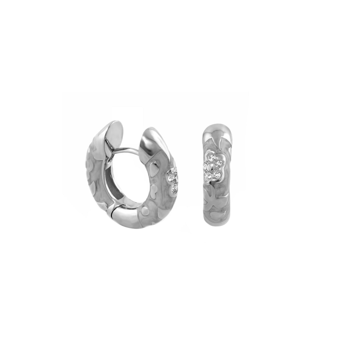 Flowers by Orly Earrings — Pavé Flower Huggie