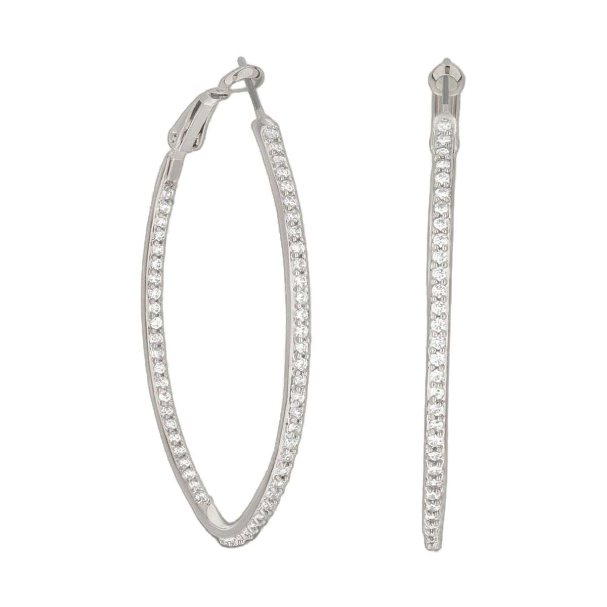 Pave Oval Hoop Earrings