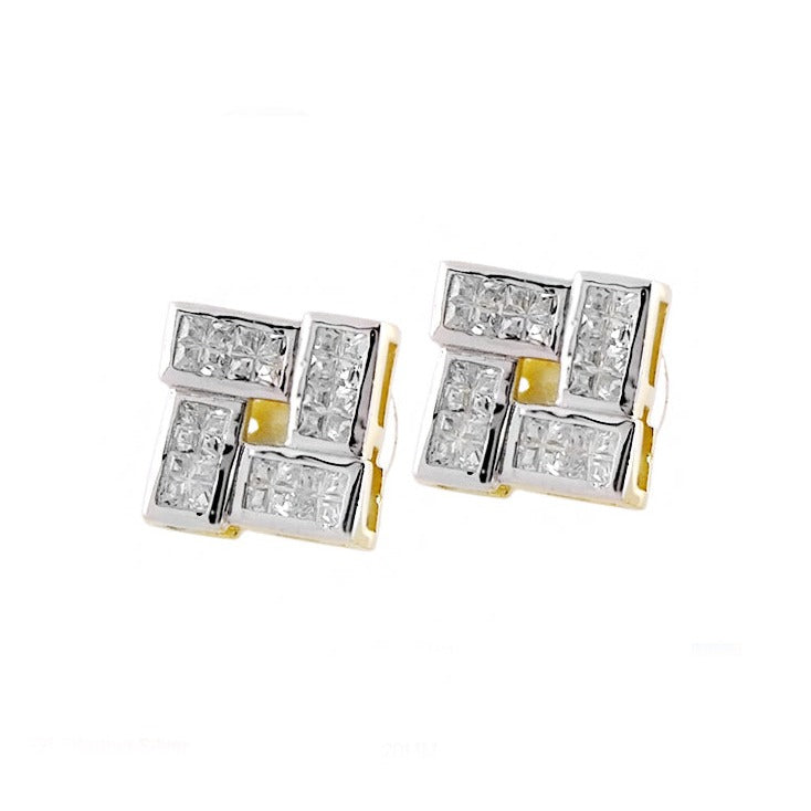 Pave Cz Design Earrings