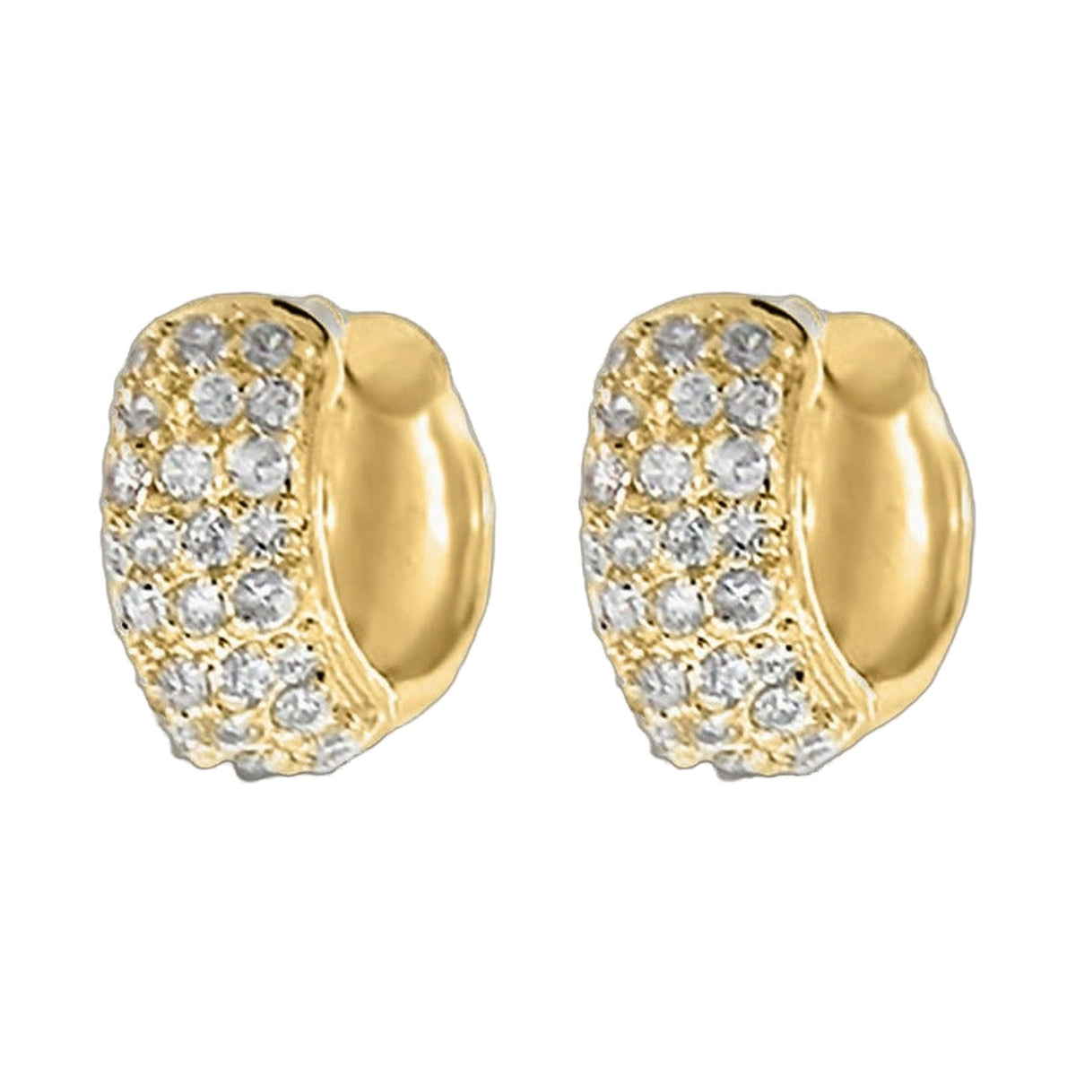 Glamour Pave Earrings — Polished-Edge Huggie