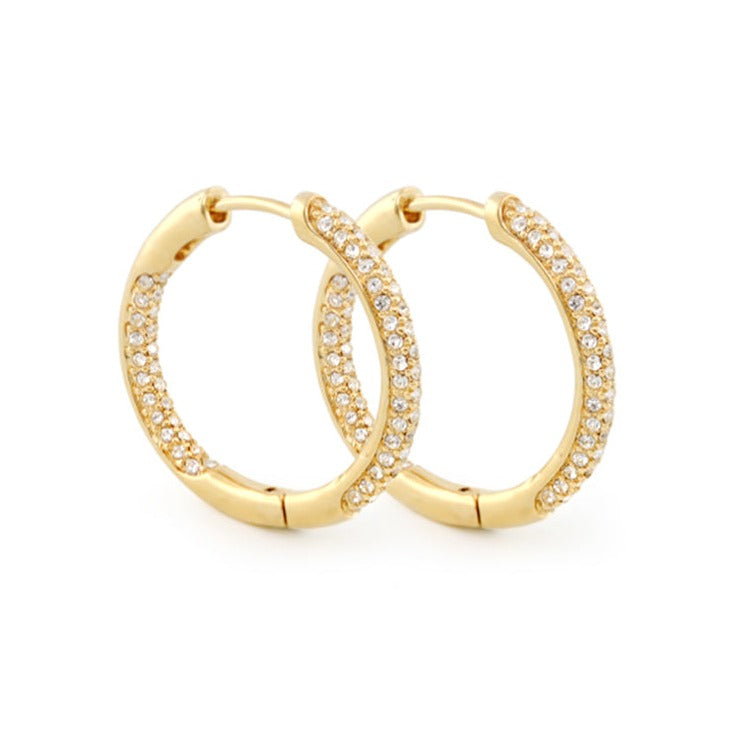 Pave Hoop Earrings