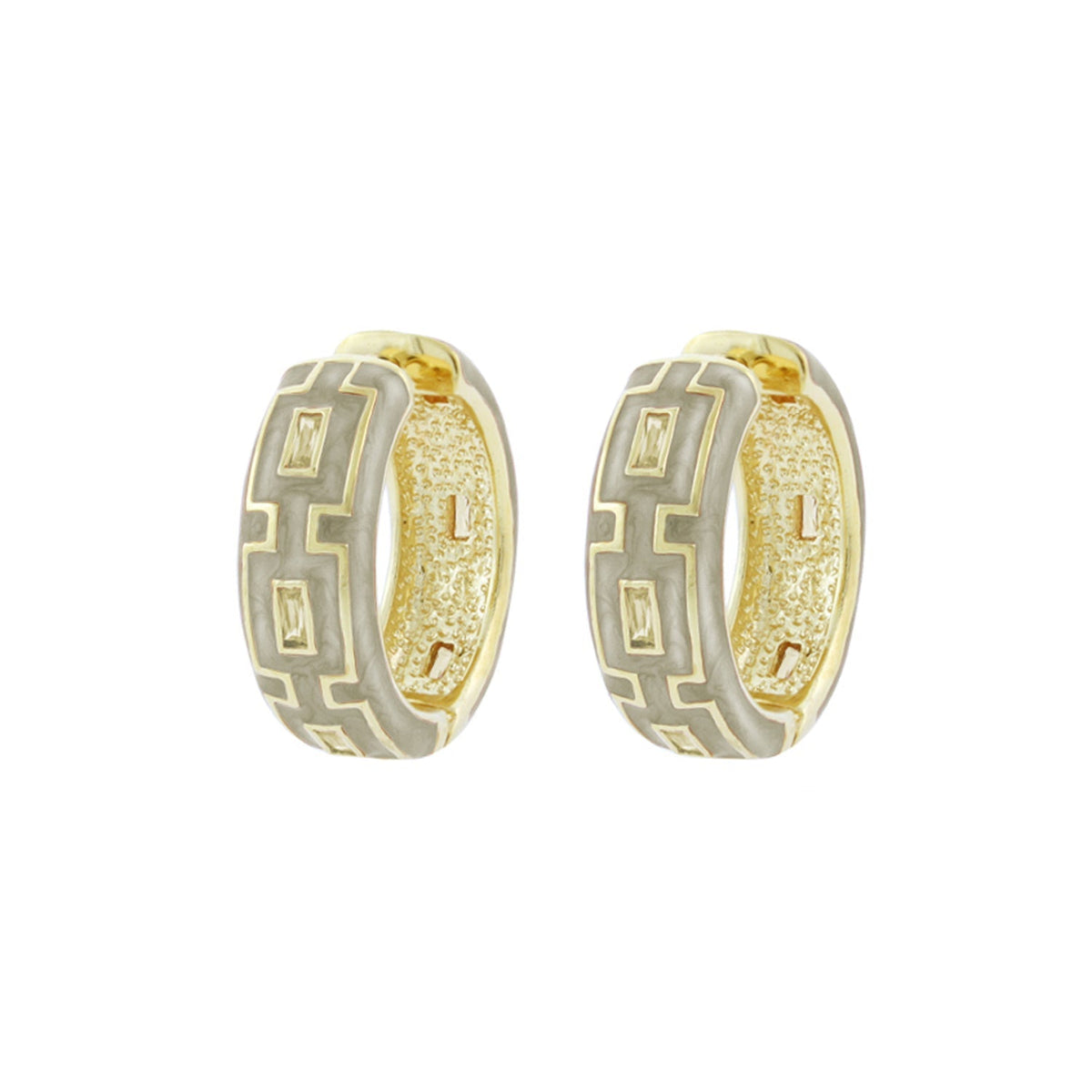 Greek Key Hoop Earrings