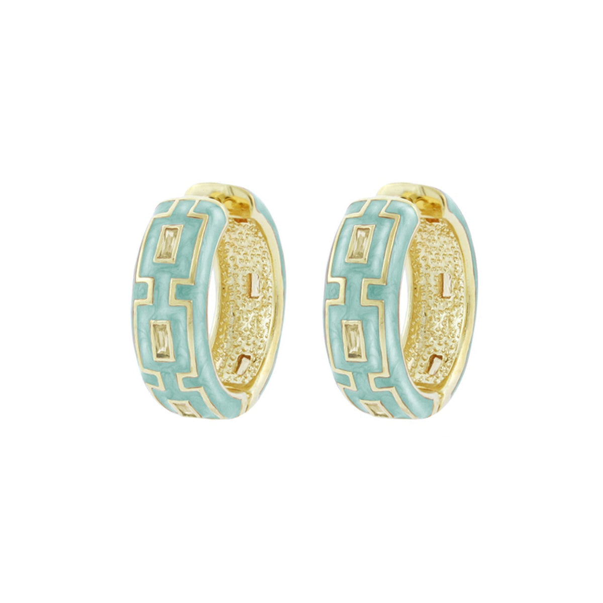 Greek Key Hoop Earrings