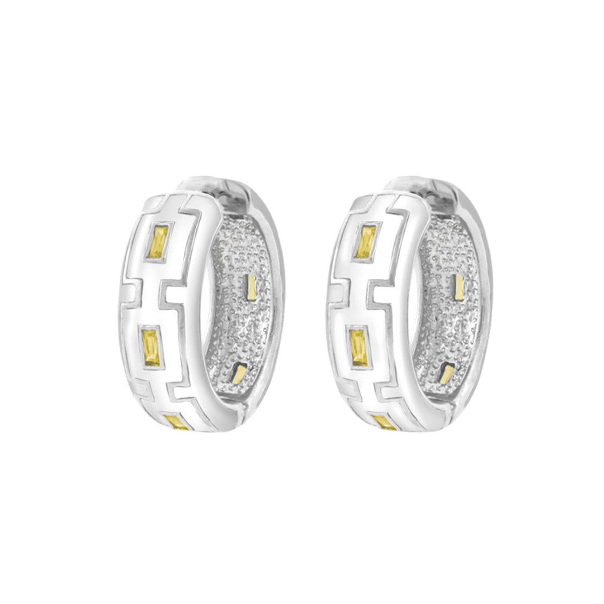 Greek Key Hoop Earrings