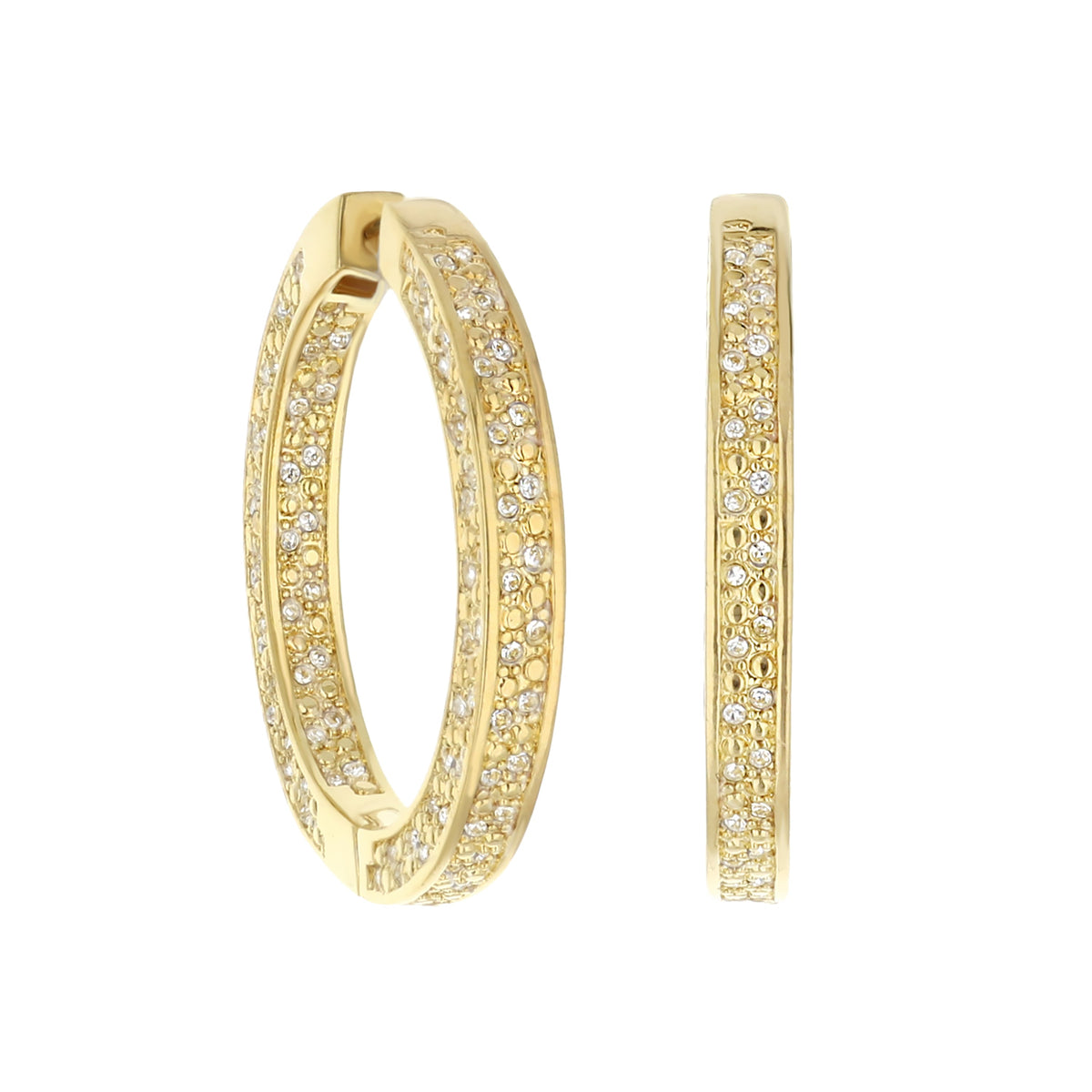 Pave Hoop Earrings — Beaded Edge Huggie