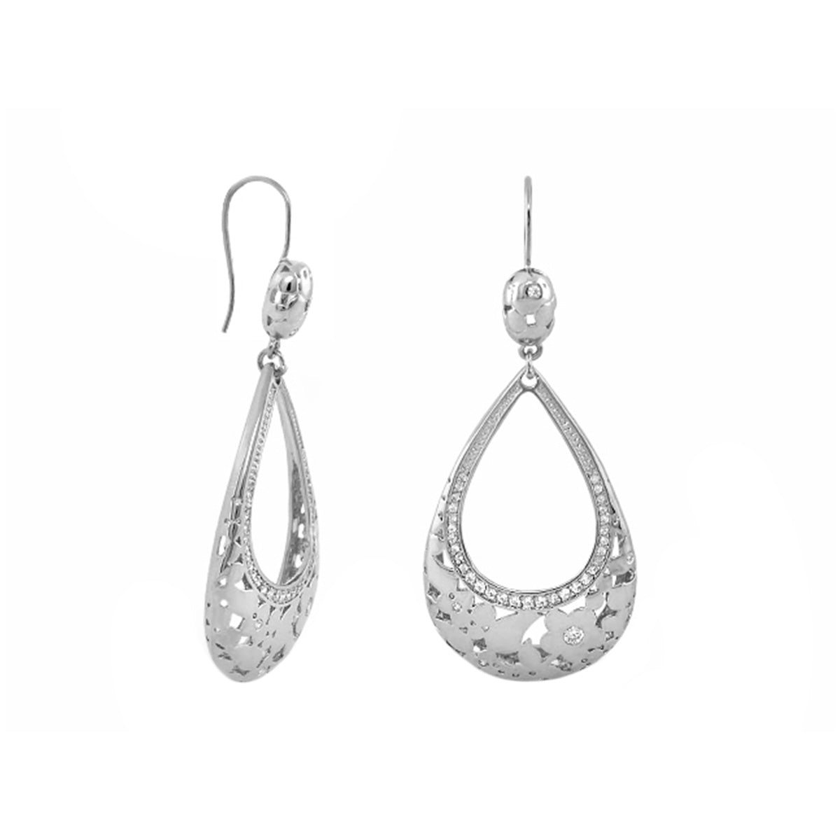 Flowers by Orly Earrings — Tone on Tone Open Teardrop