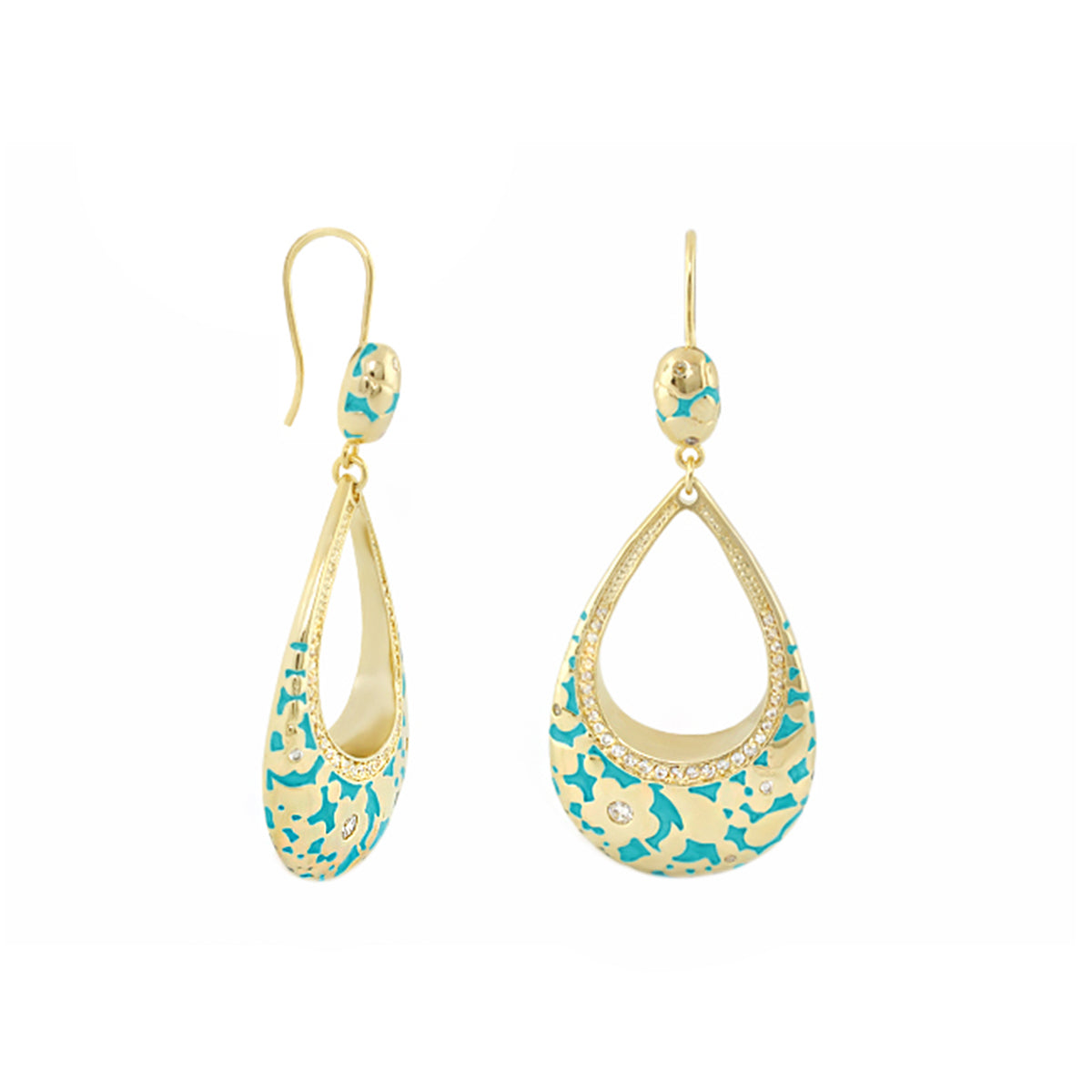 Flowers by Orly Earrings — Speckled Open Teardrop
