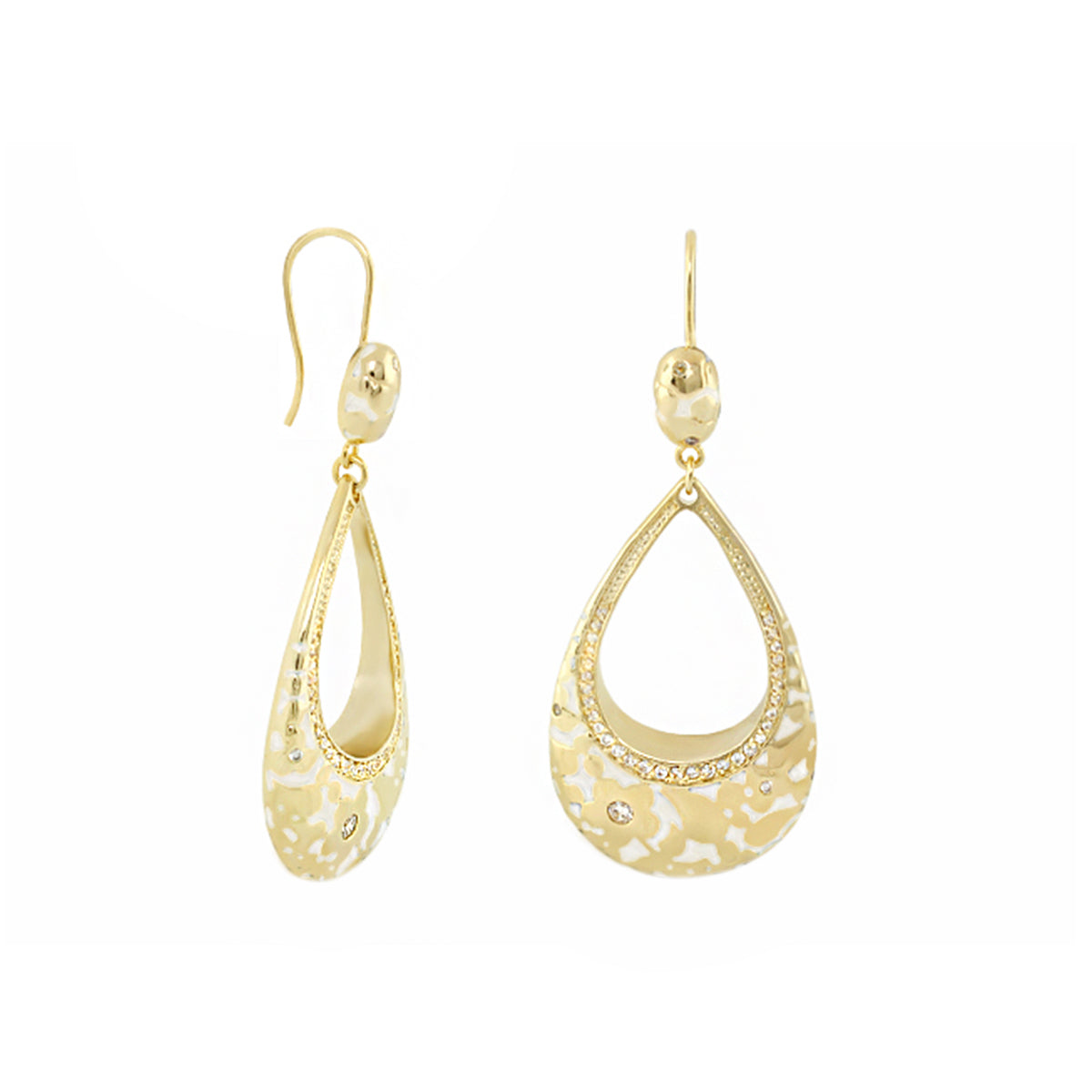 Flowers by Orly Earrings — Speckled Open Teardrop
